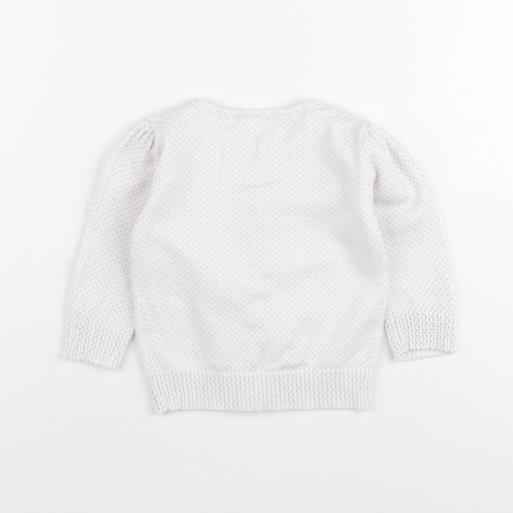 Vertbaudet - gilet blanc, jaune - 9 mois