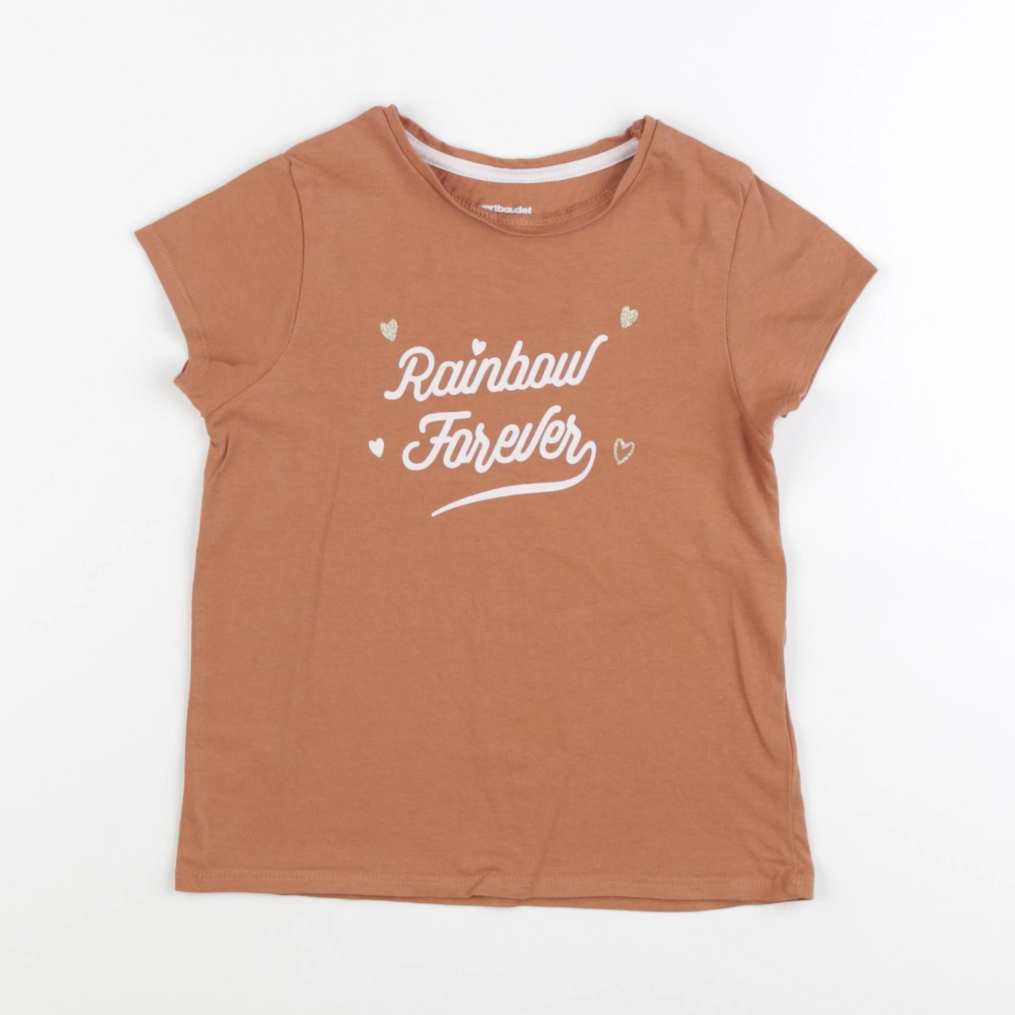 Vertbaudet - tee-shirt marron - 6 ans