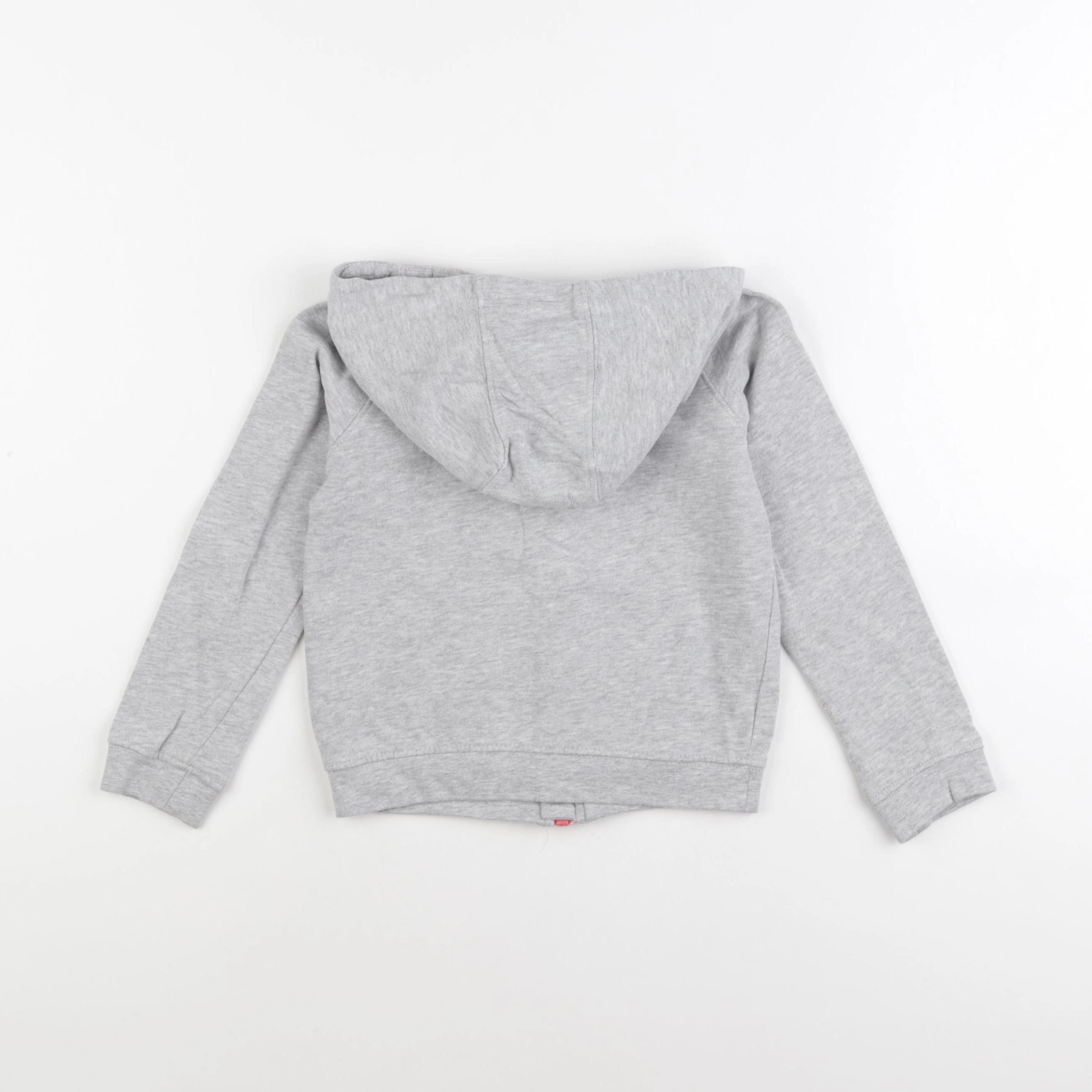Vertbaudet - sweat gris, rose - 5 ans