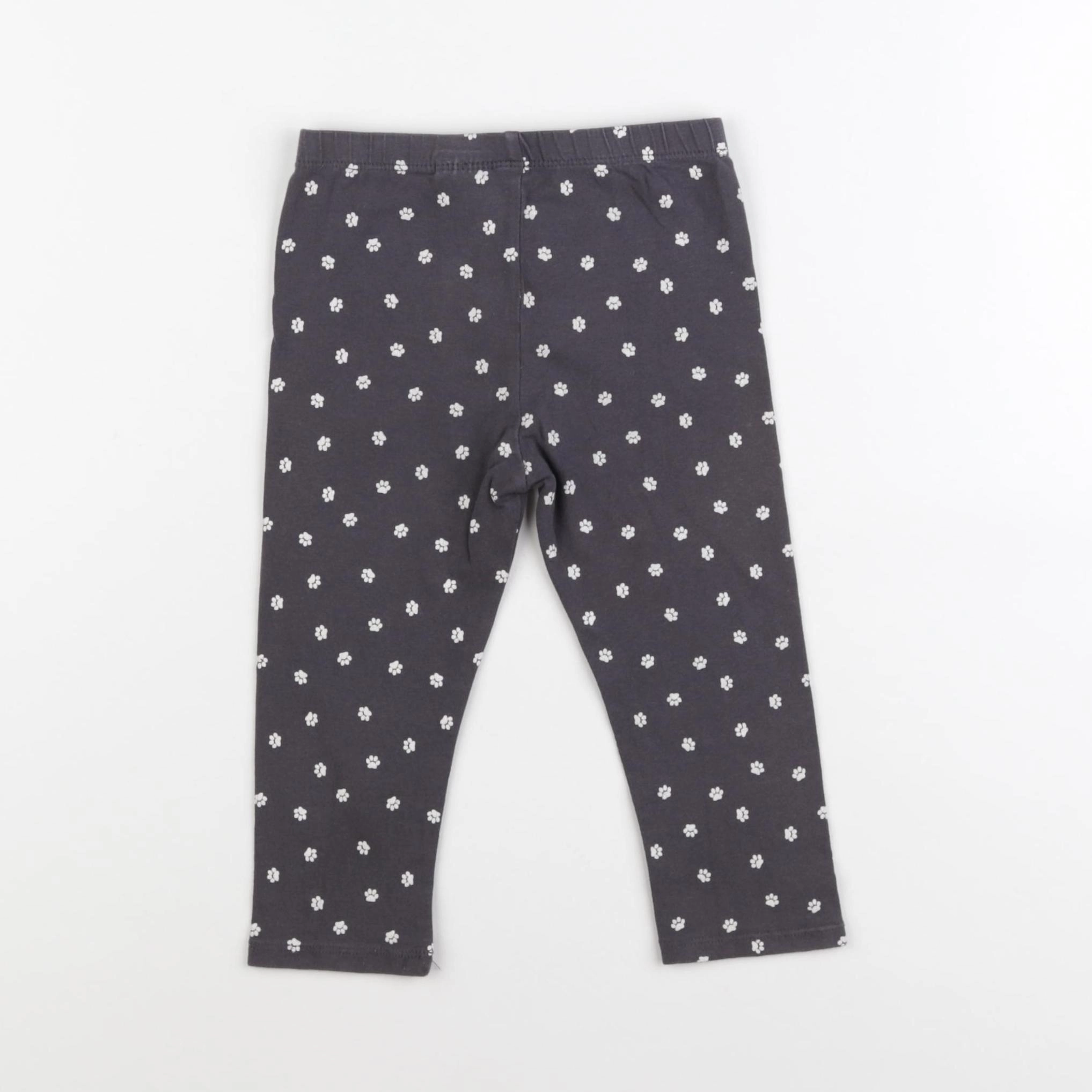 Vertbaudet - legging gris, blanc - 2 ans