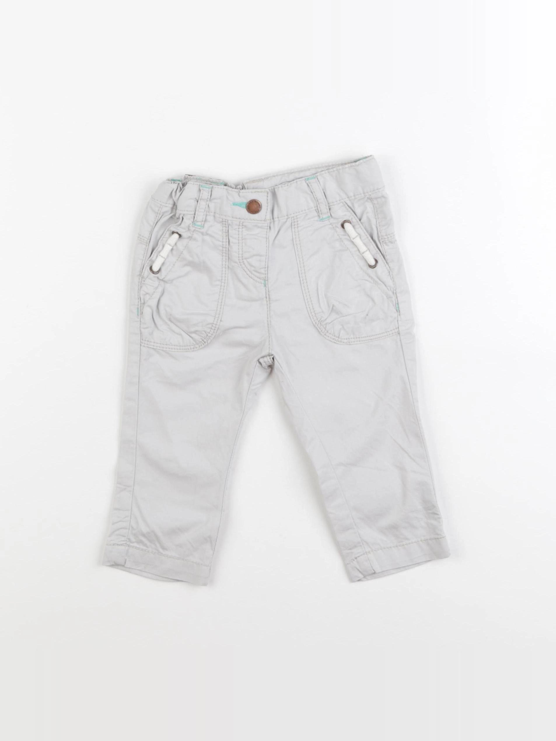 Vertbaudet - pantalon gris - 9 mois
