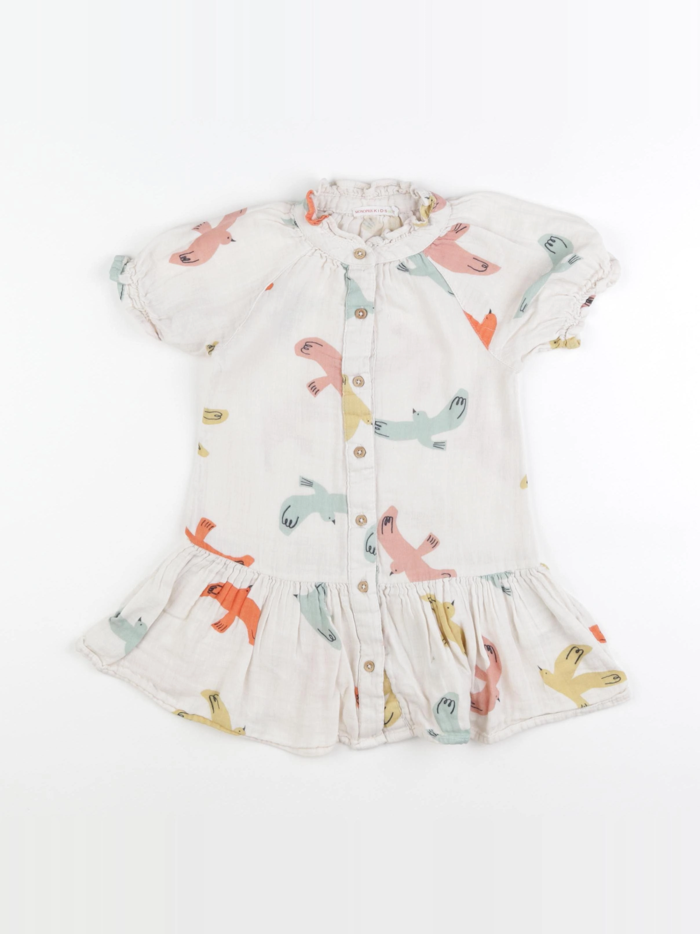 Monoprix - robe blanc, multicolore - 3 ans