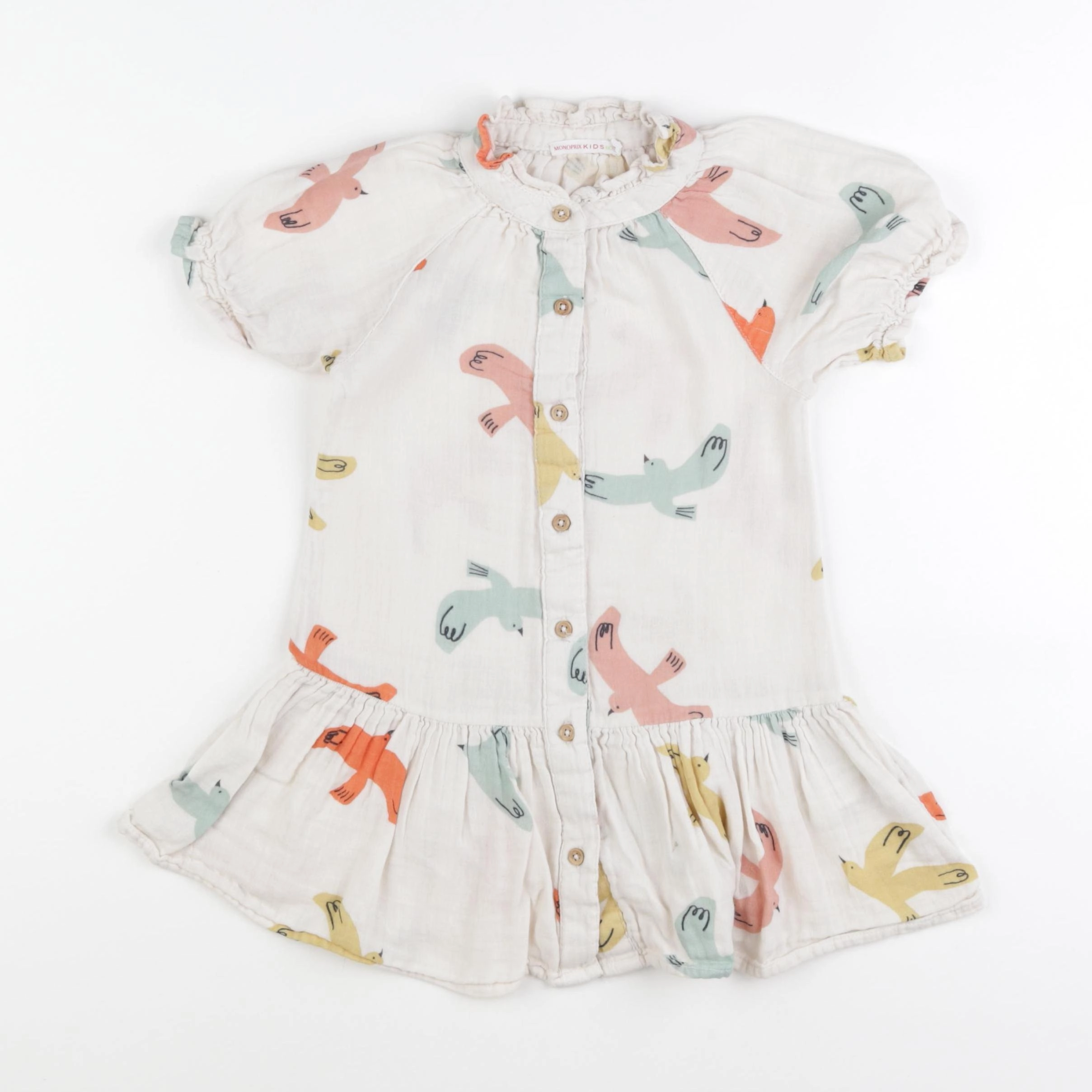 Monoprix - robe blanc, multicolore - 3 ans