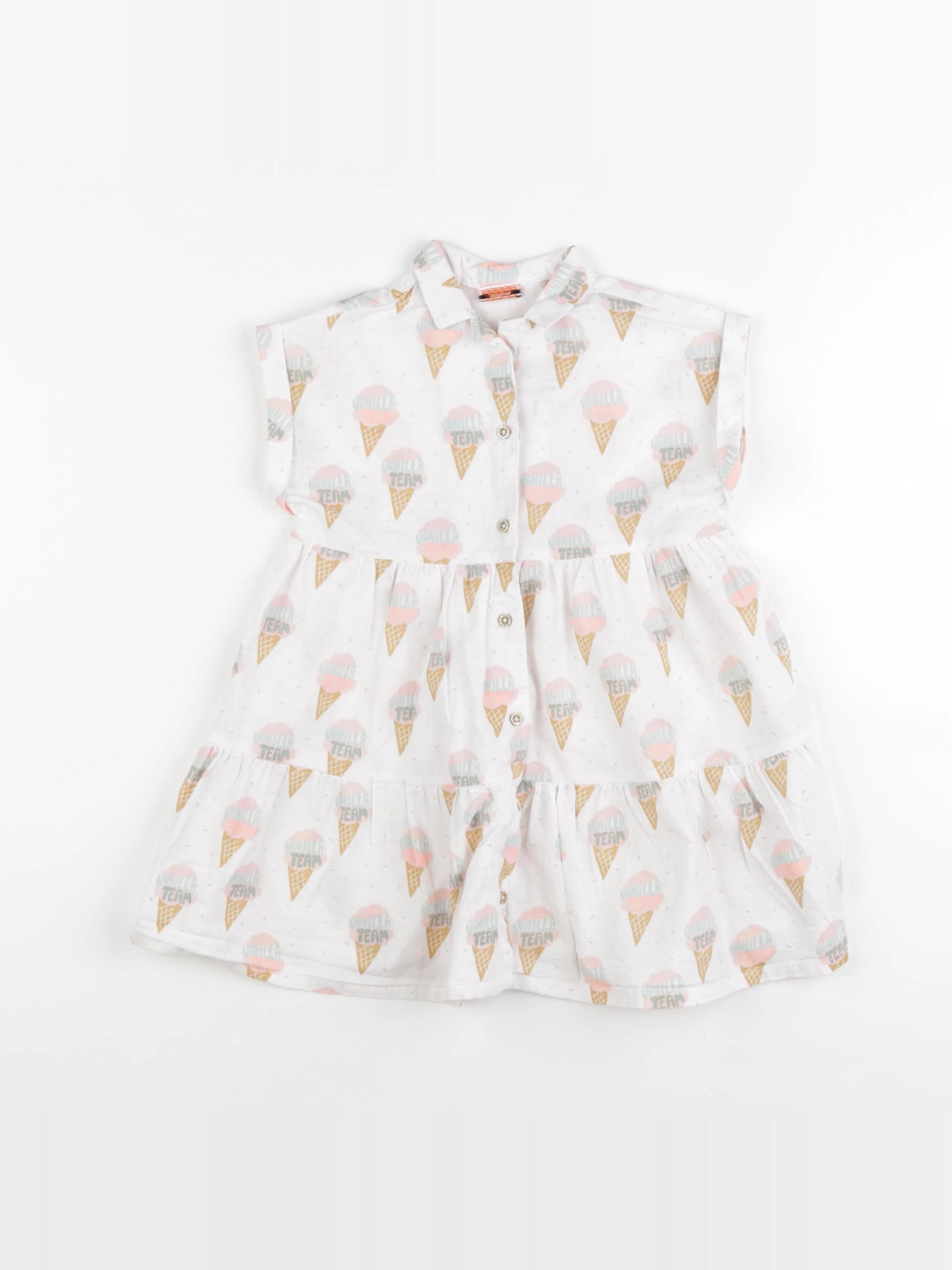 Tape à l'oeil - robe blanc, rose - 3 ans