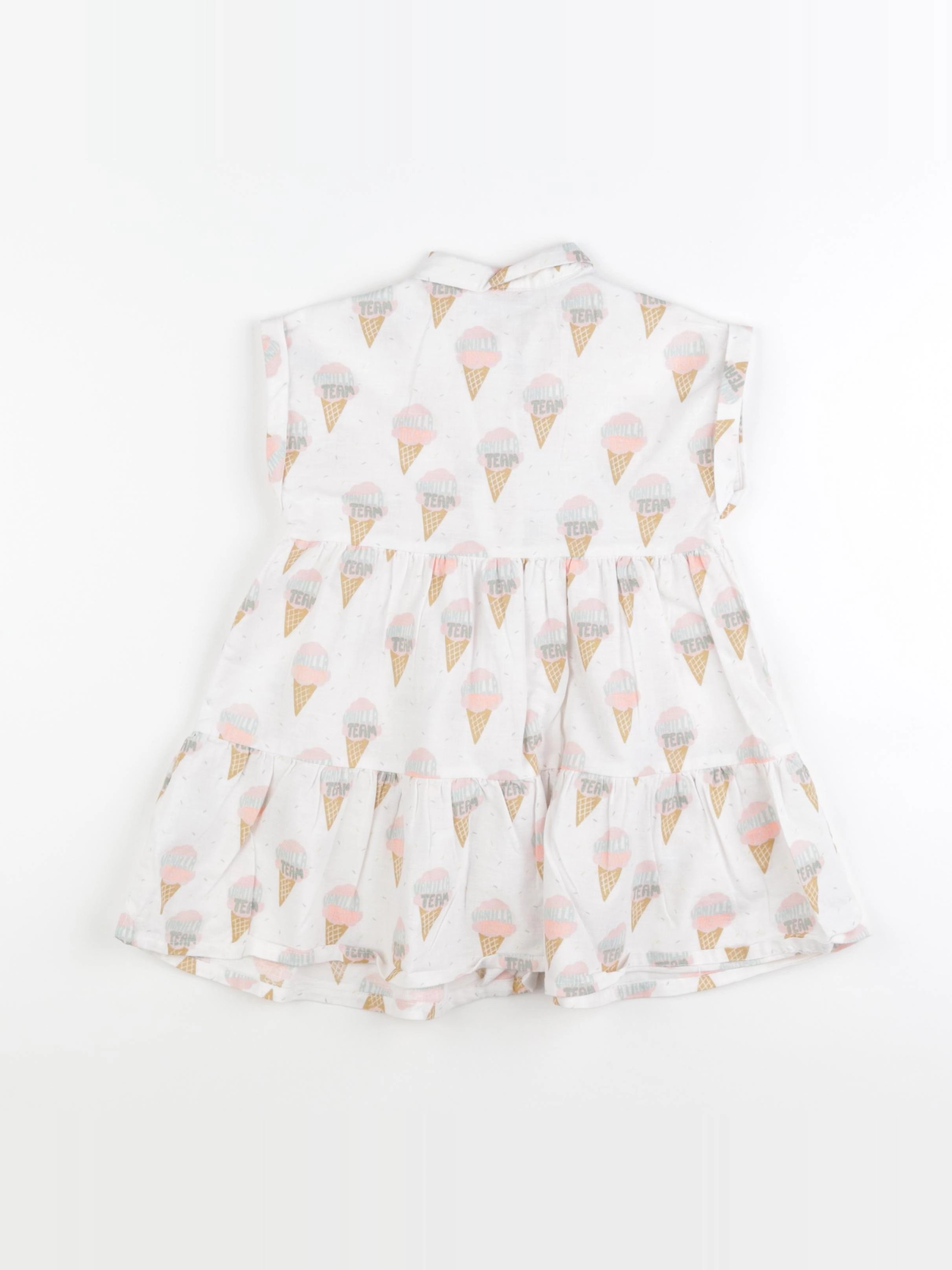 Tape à l'oeil - robe blanc, rose - 3 ans