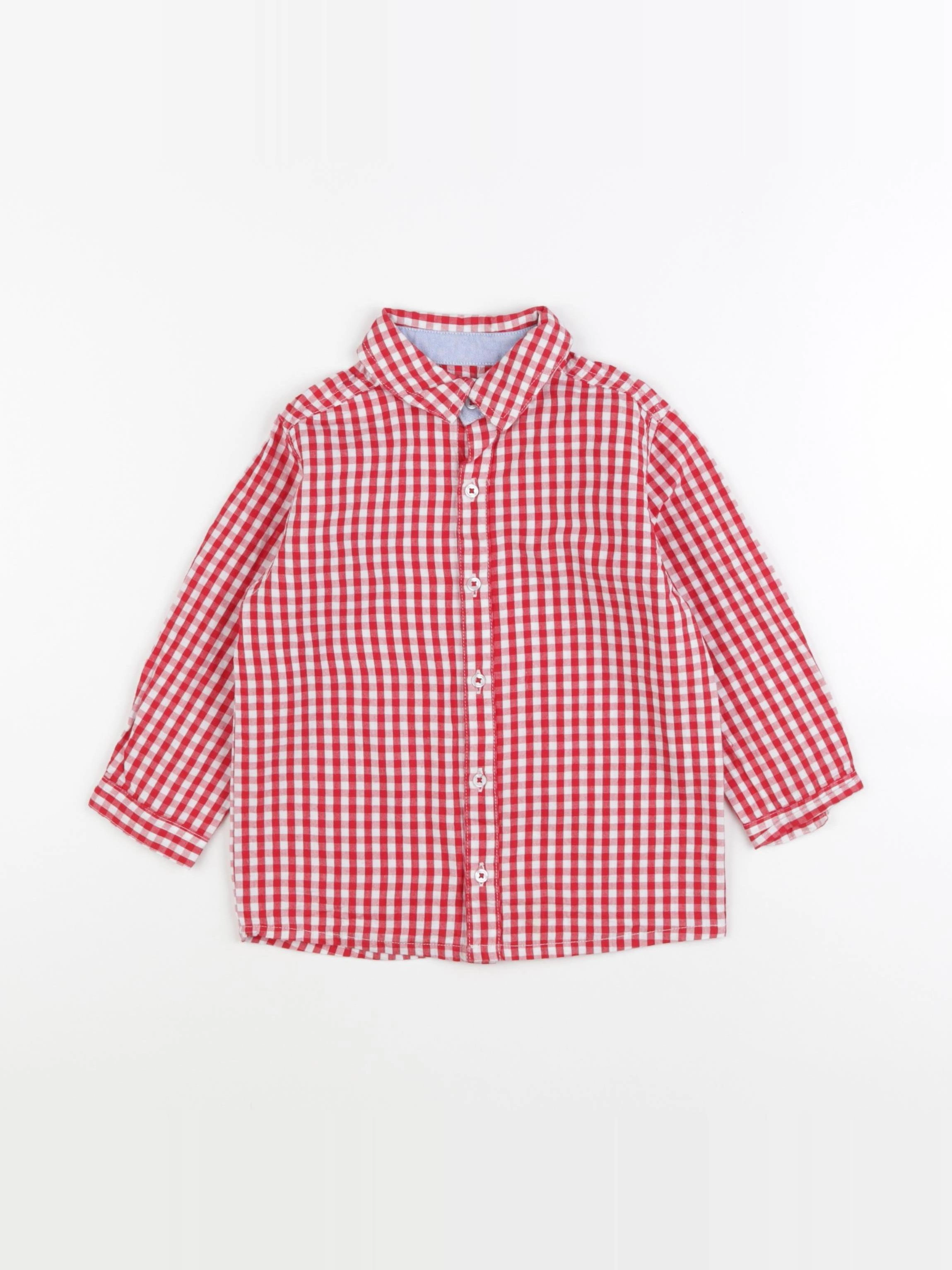 Boutchou - chemise rouge, blanc - 36 mois