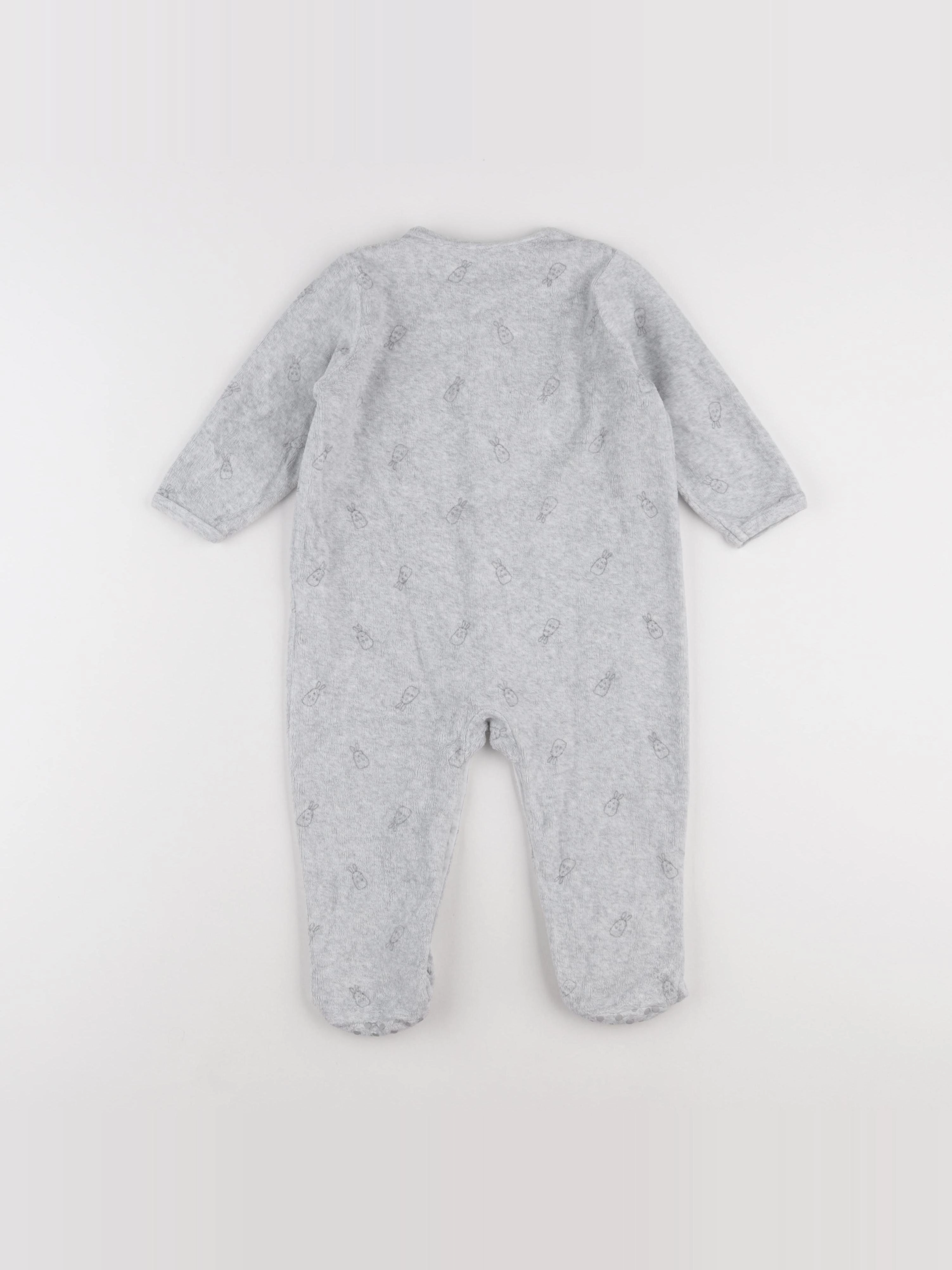 Vertbaudet - pyjama velours gris - 18 mois