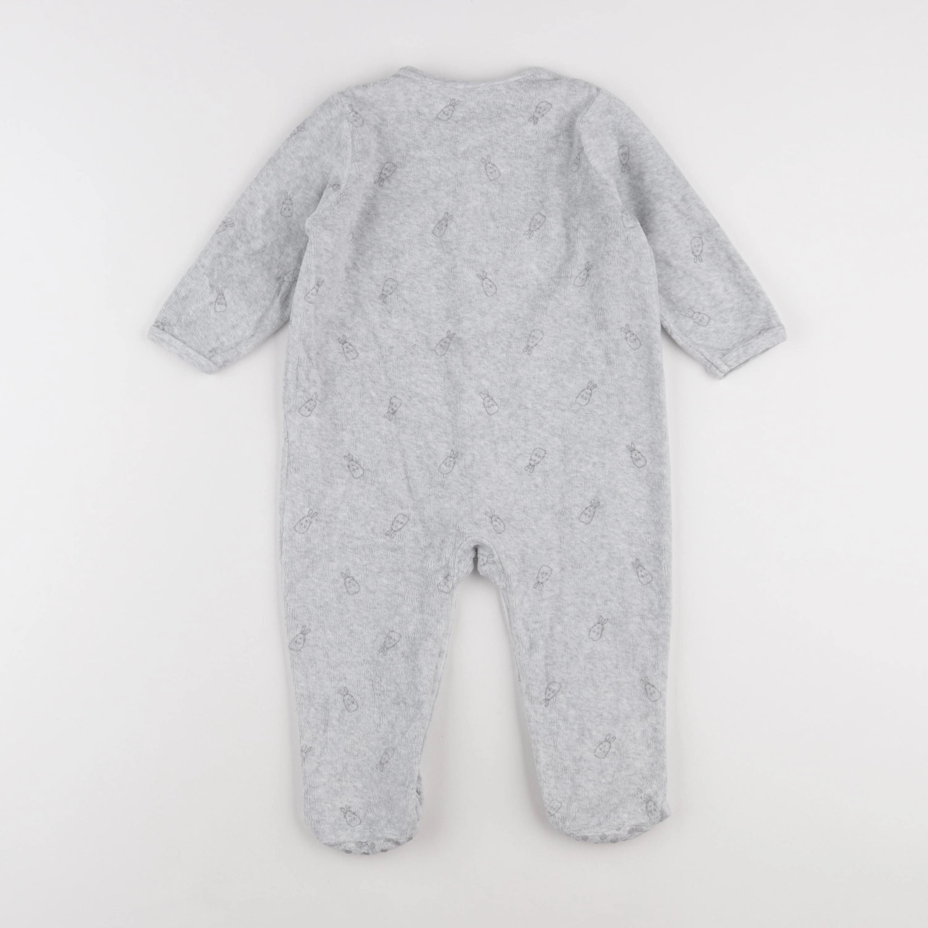Vertbaudet - pyjama velours gris - 18 mois