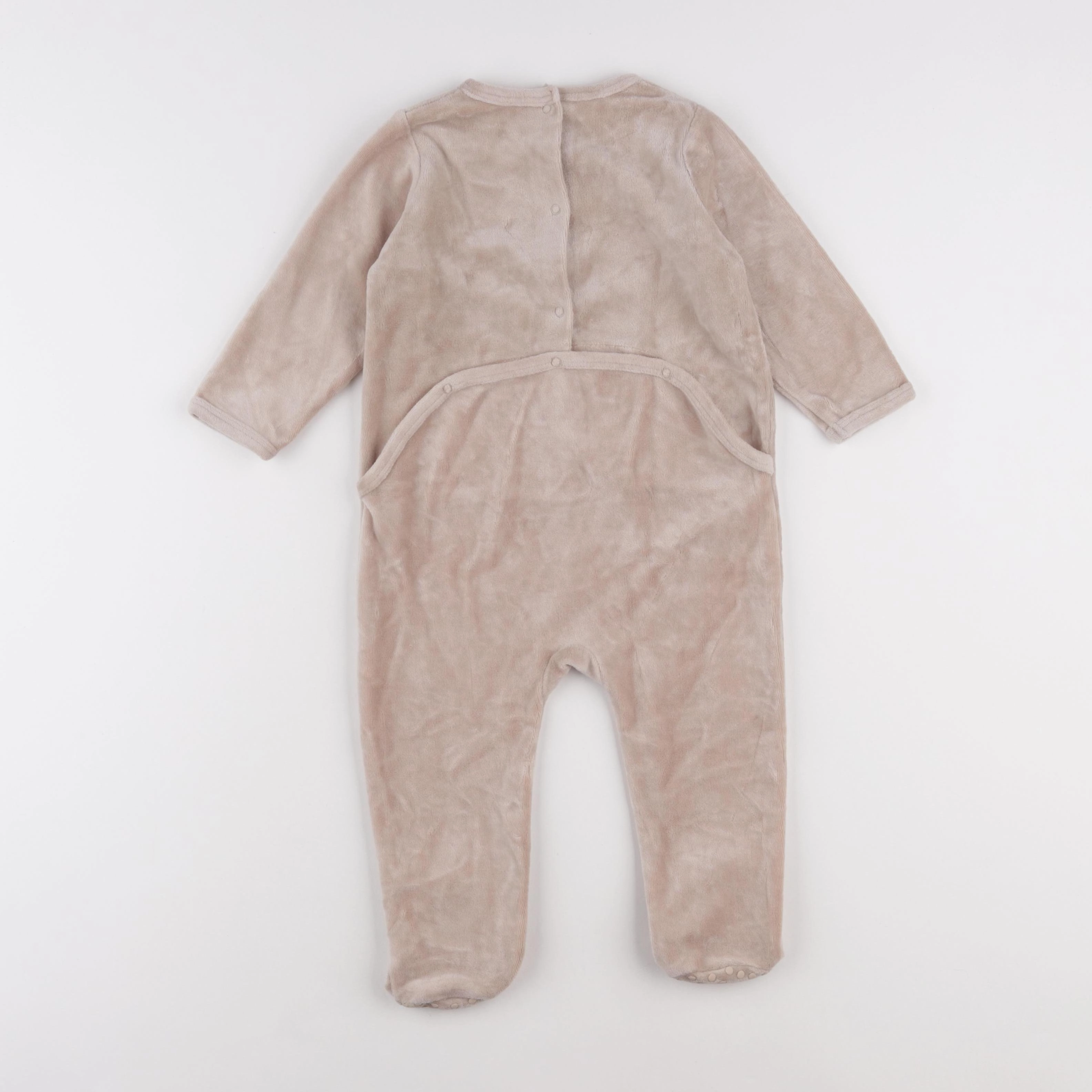 Vertbaudet - pyjama velours beige - 18 mois