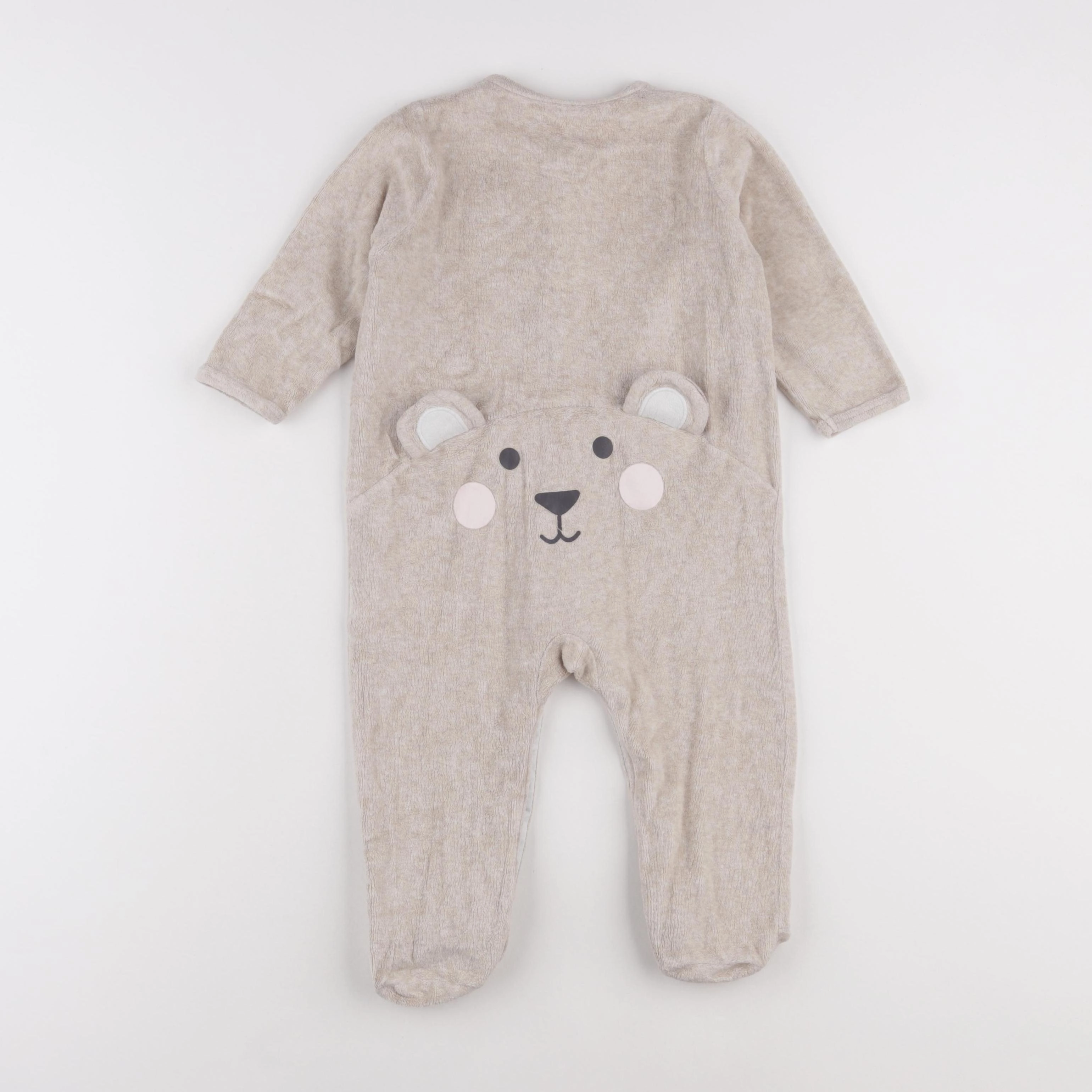 Vertbaudet - pyjama velours beige - 18 mois
