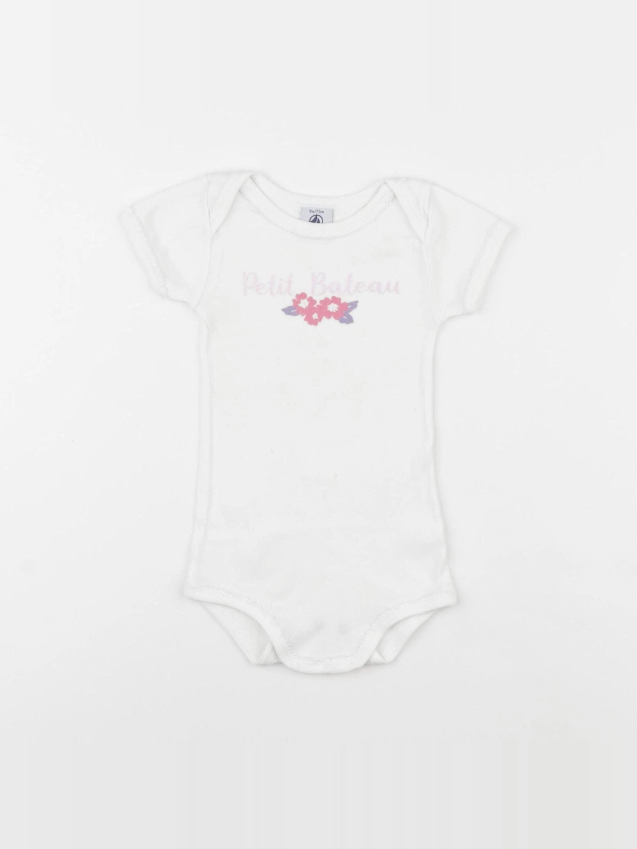 Petit Bateau - body blanc - 9 mois