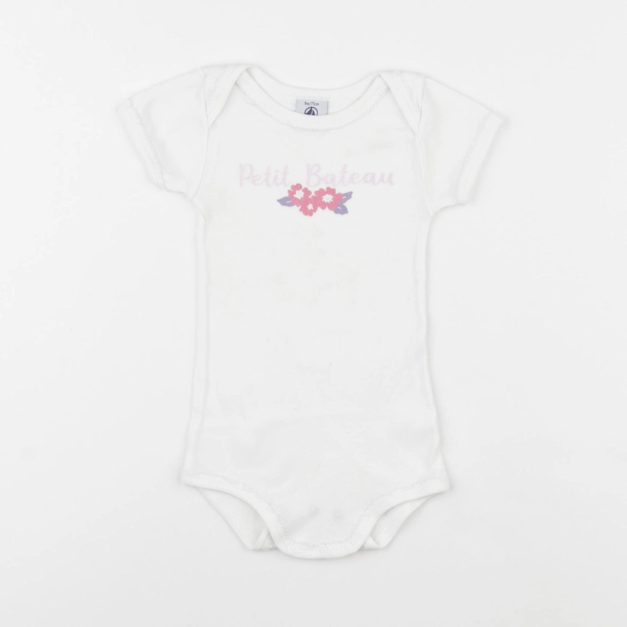 Petit Bateau - body blanc - 9 mois