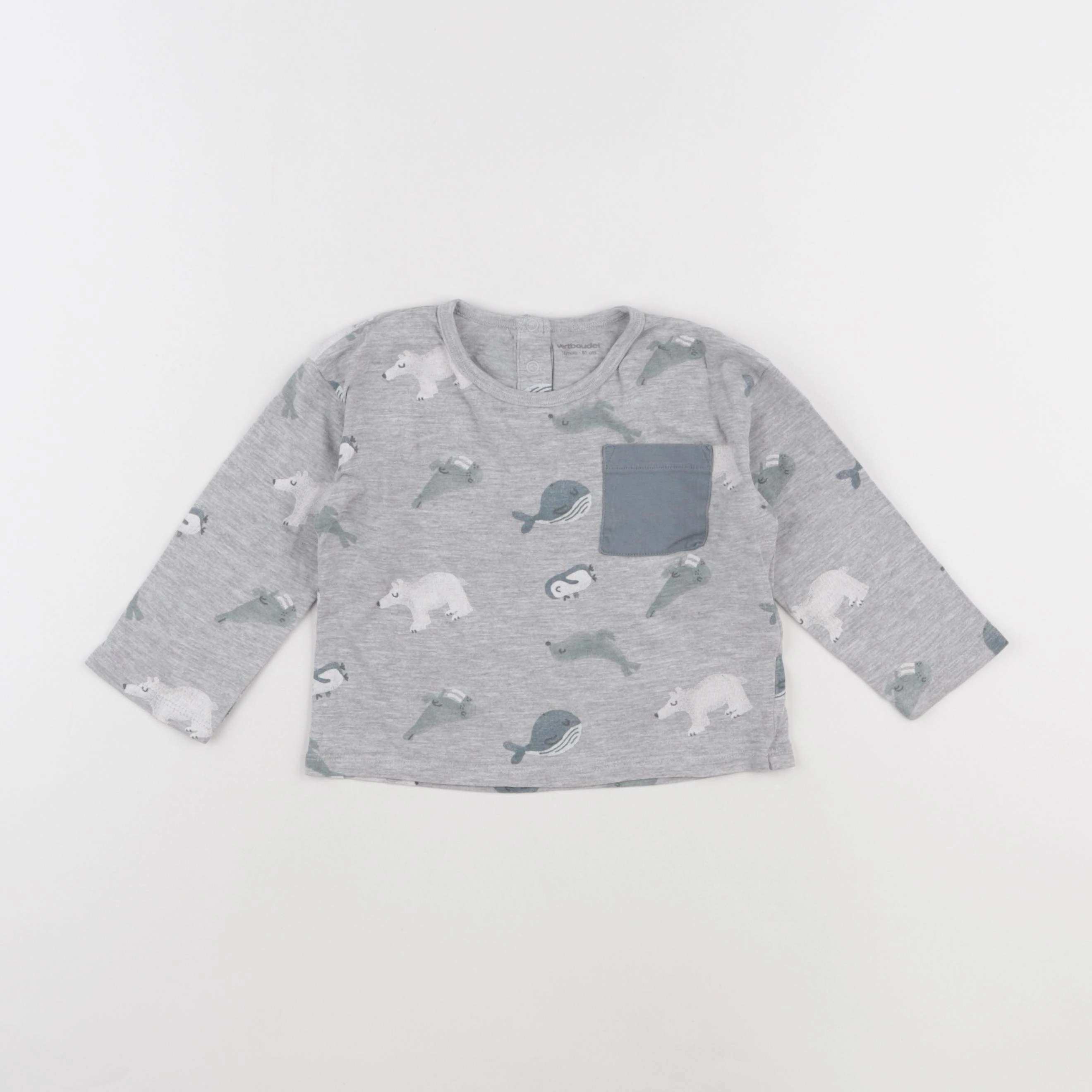Vertbaudet - tee-shirt gris - 18 mois