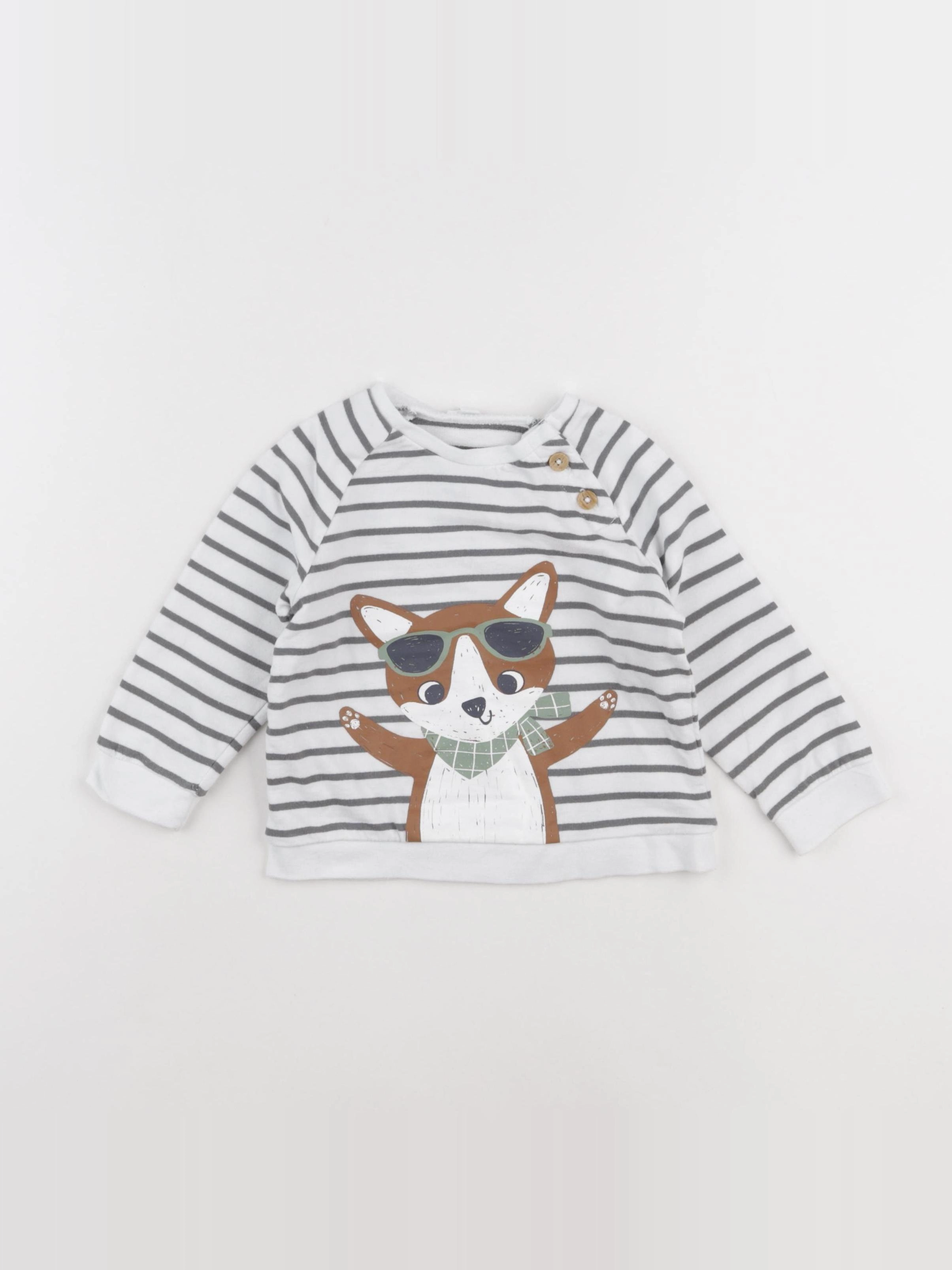 Vertbaudet - sweat blanc - 18 mois