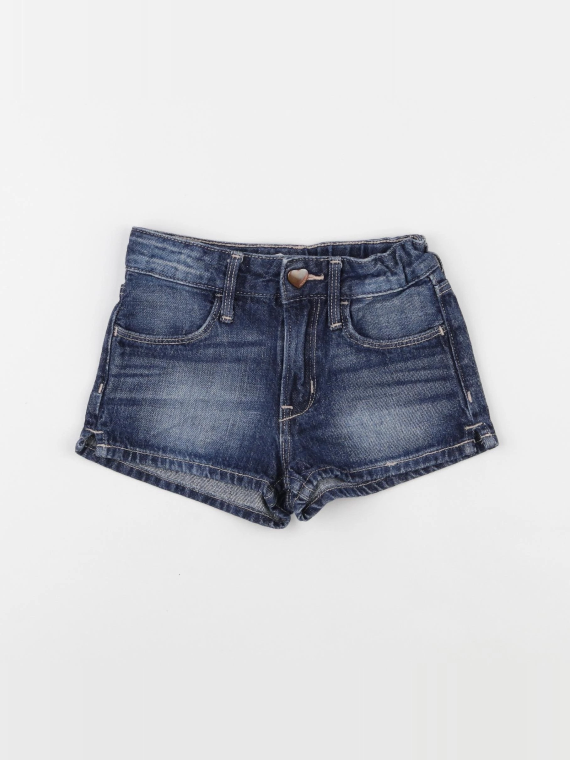 H&M - short bleu - 3/4 ans