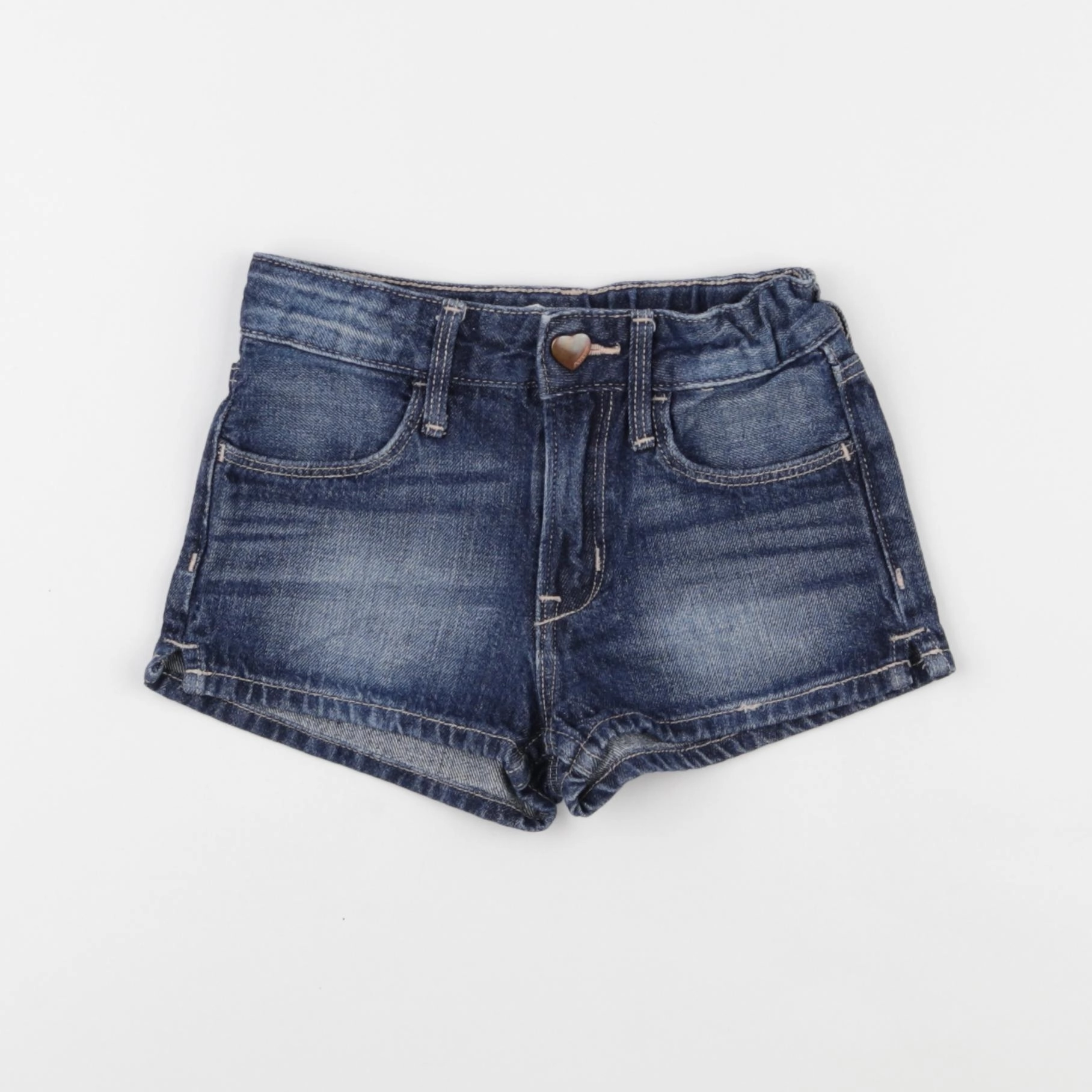 H&M - short bleu - 3/4 ans