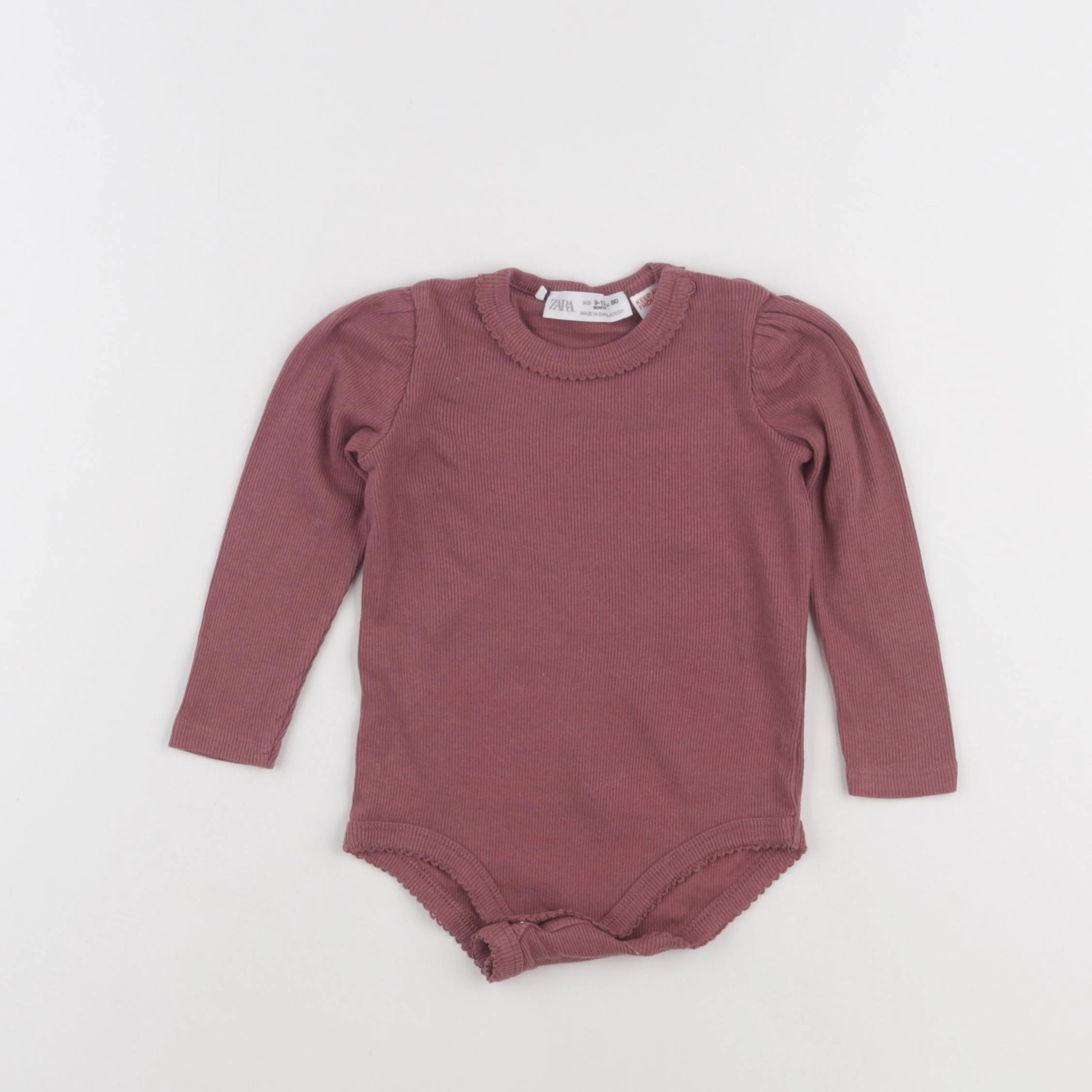 Zara - body rose - 9/12 mois