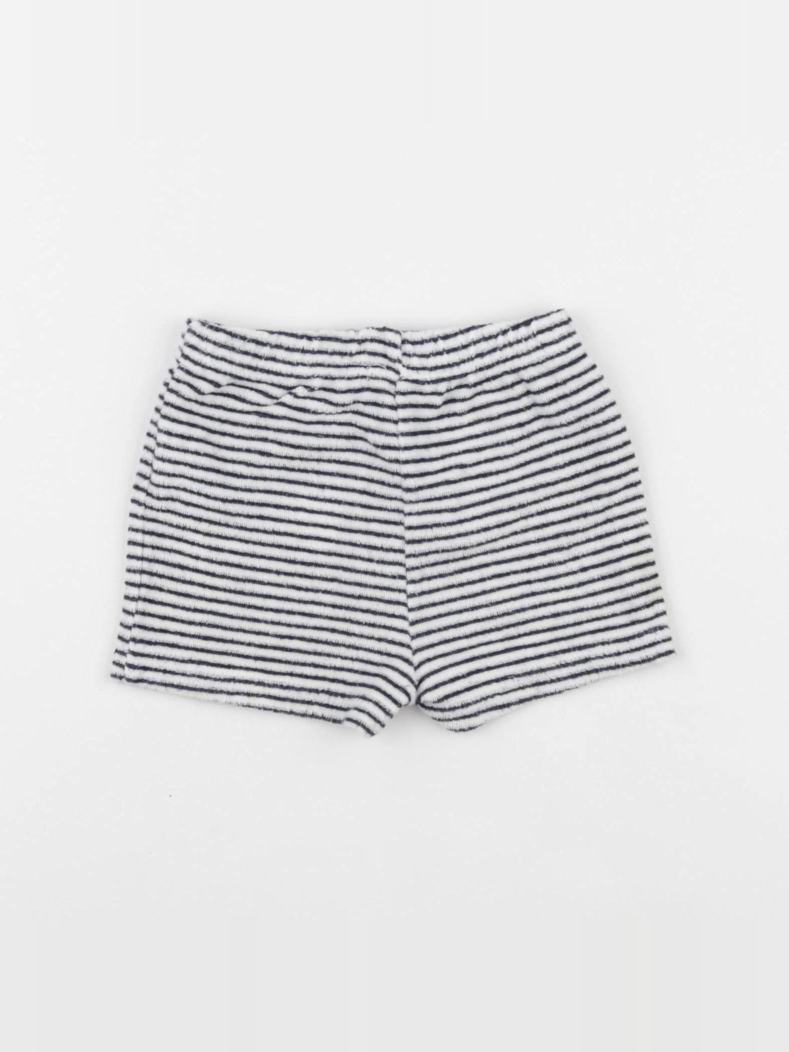 Vertbaudet - short blanc, noir - 12 mois