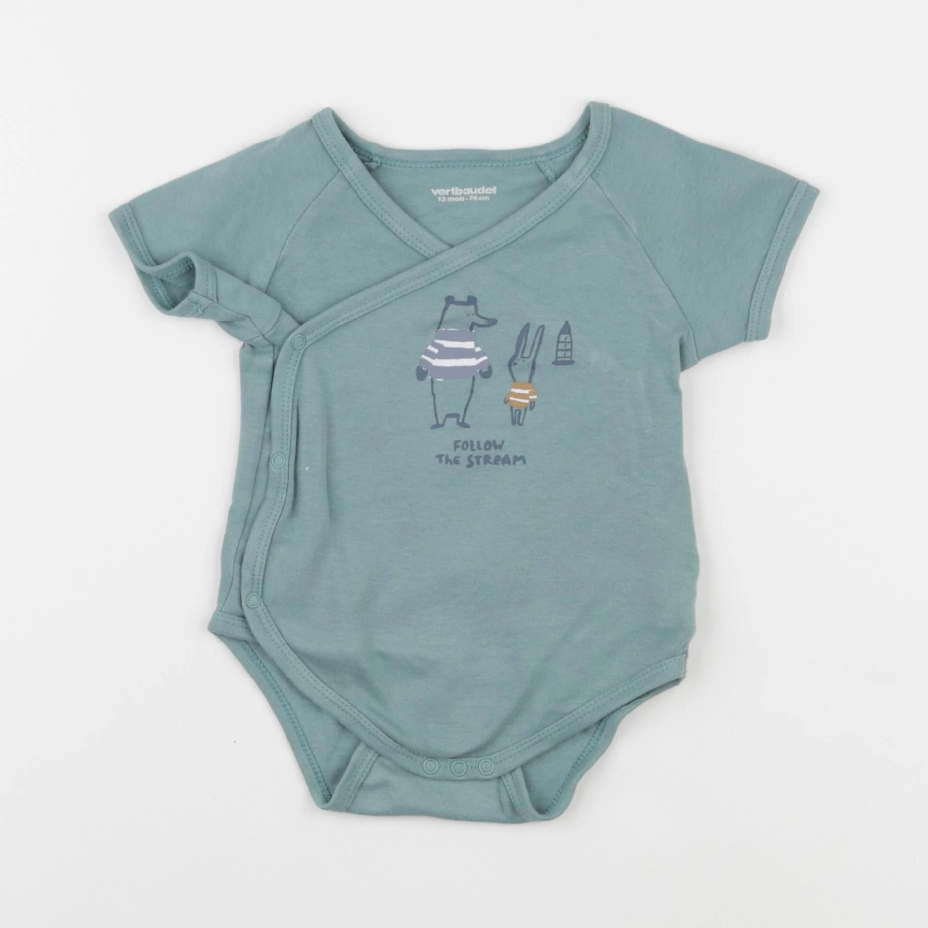 Vertbaudet - body vert - 12 mois