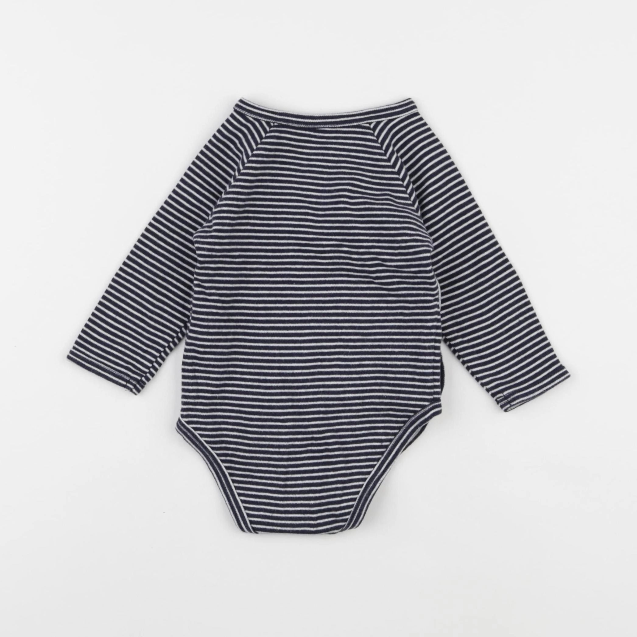 Vertbaudet - body bleu, blanc - 12 mois
