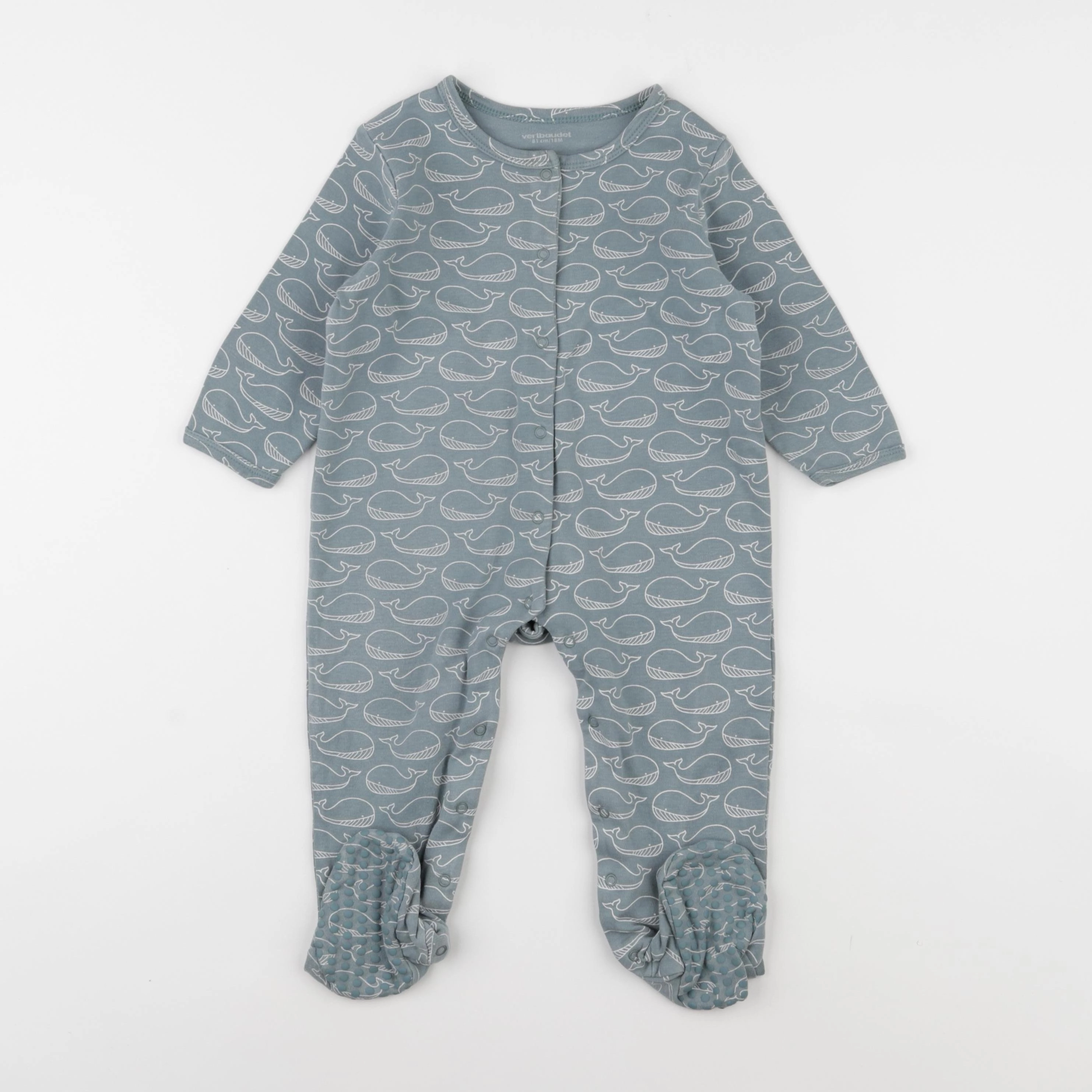 Vertbaudet - pyjama coton vert, bleu - 18 mois