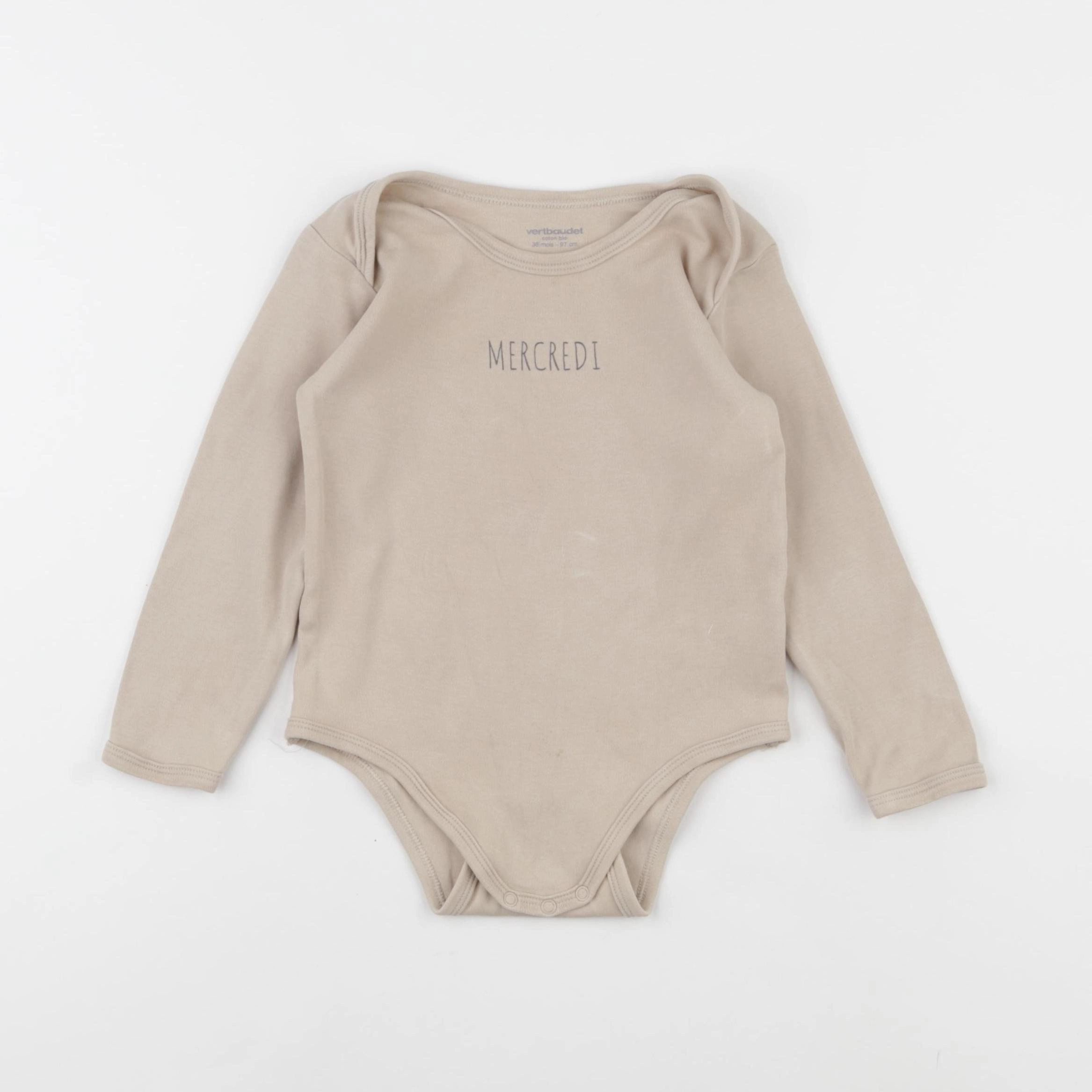Vertbaudet - body beige - 36 mois
