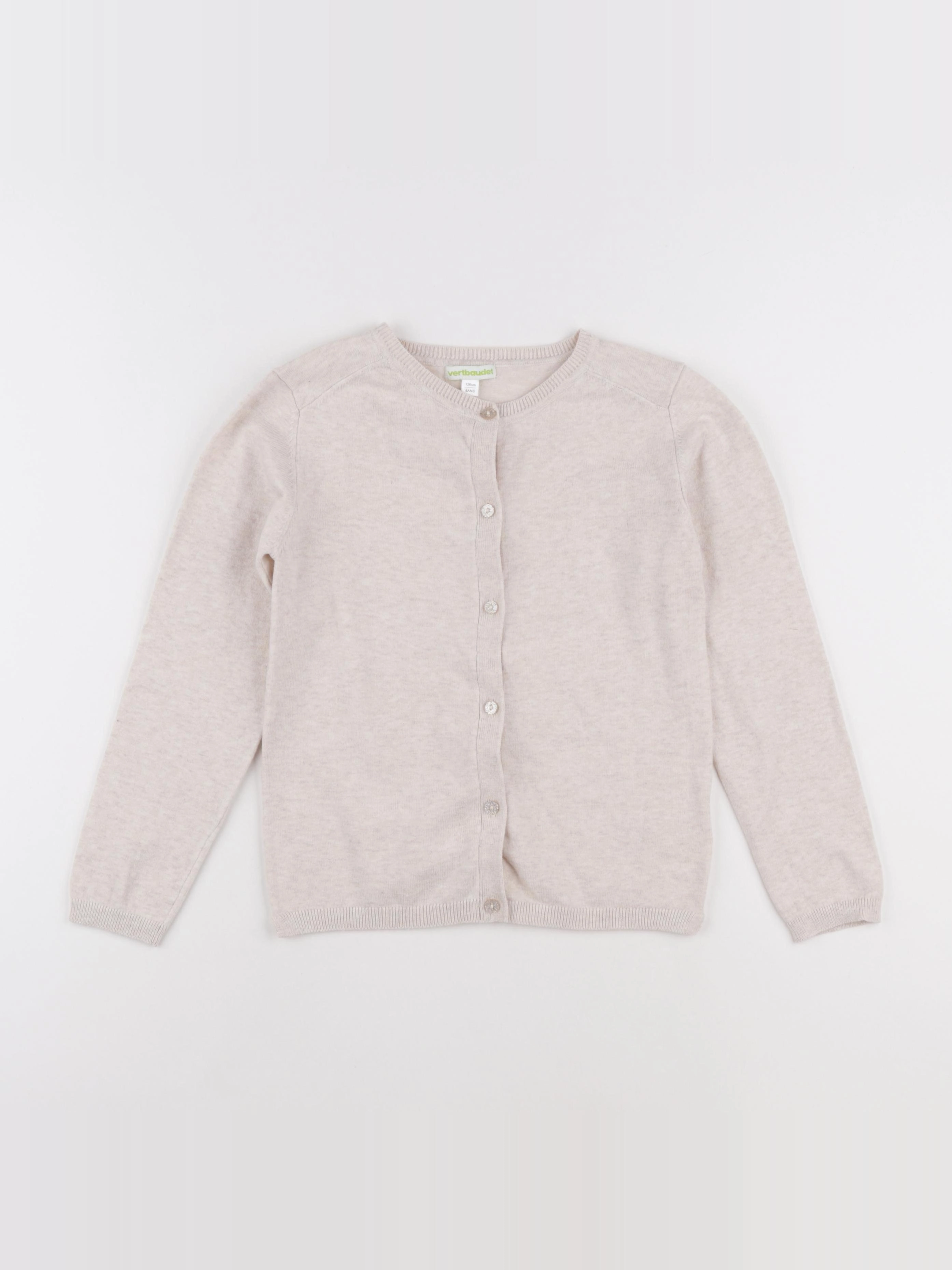 Vertbaudet - gilet beige - 8 ans