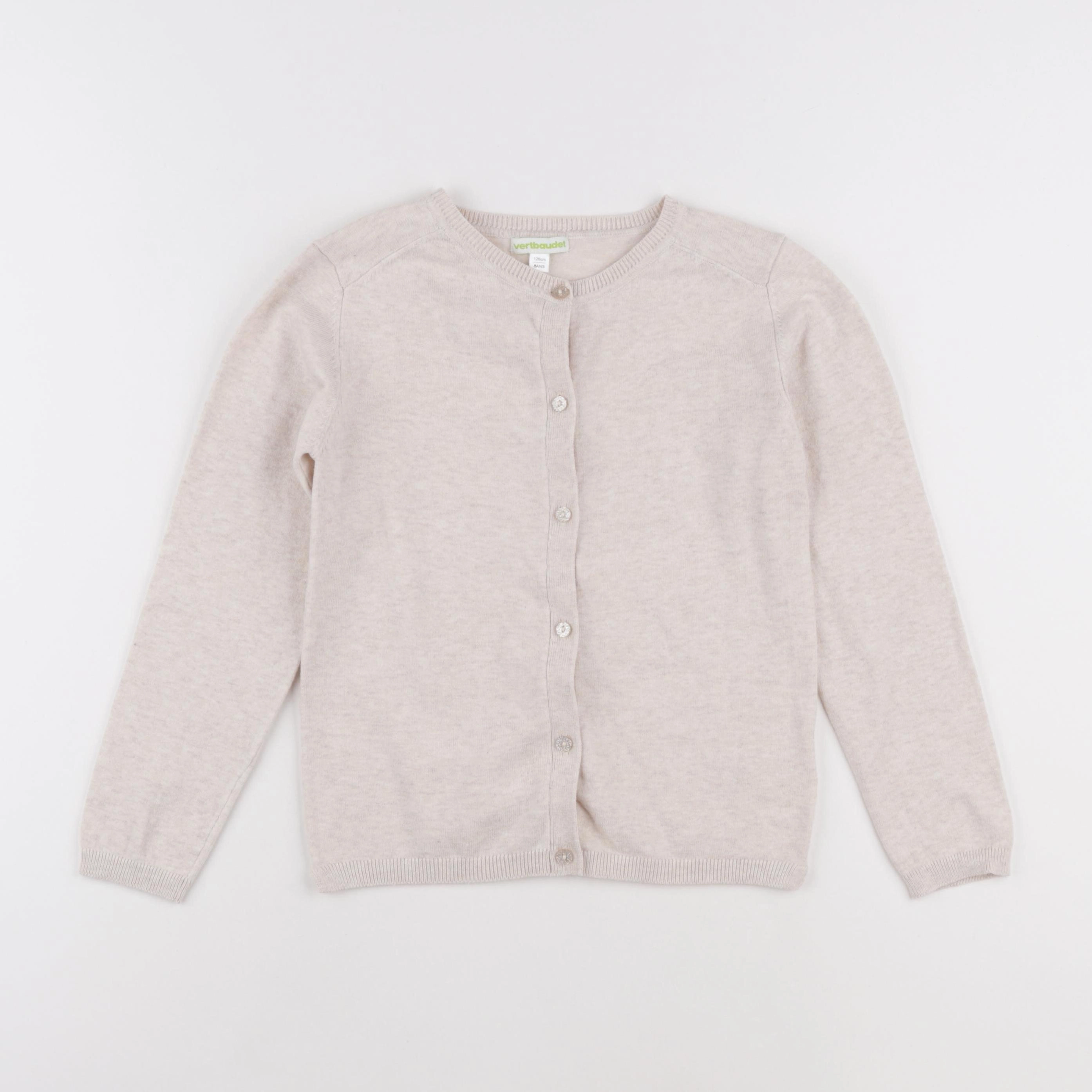 Vertbaudet - gilet beige - 8 ans