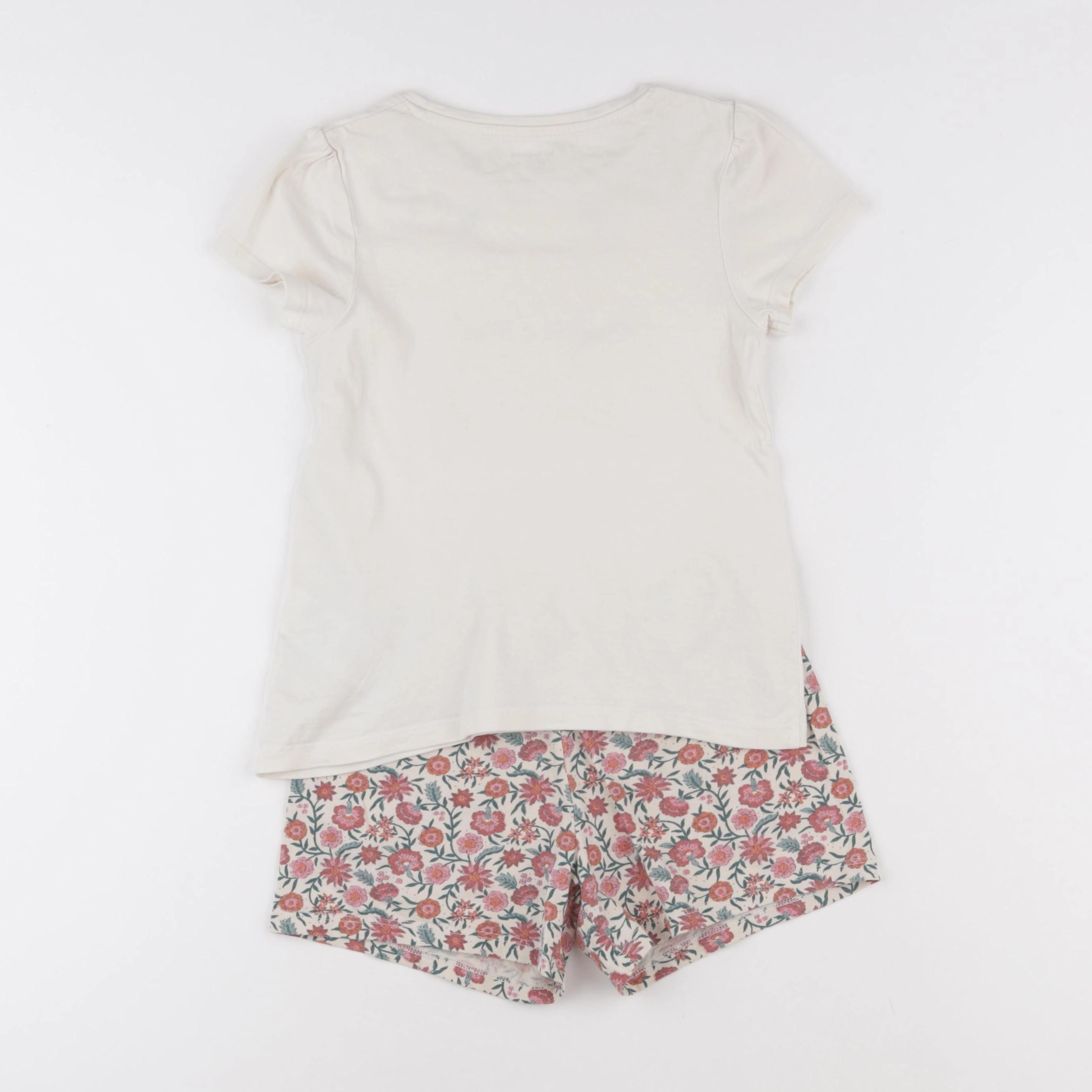 Vertbaudet - pyjama coton blanc, rose - 6 ans