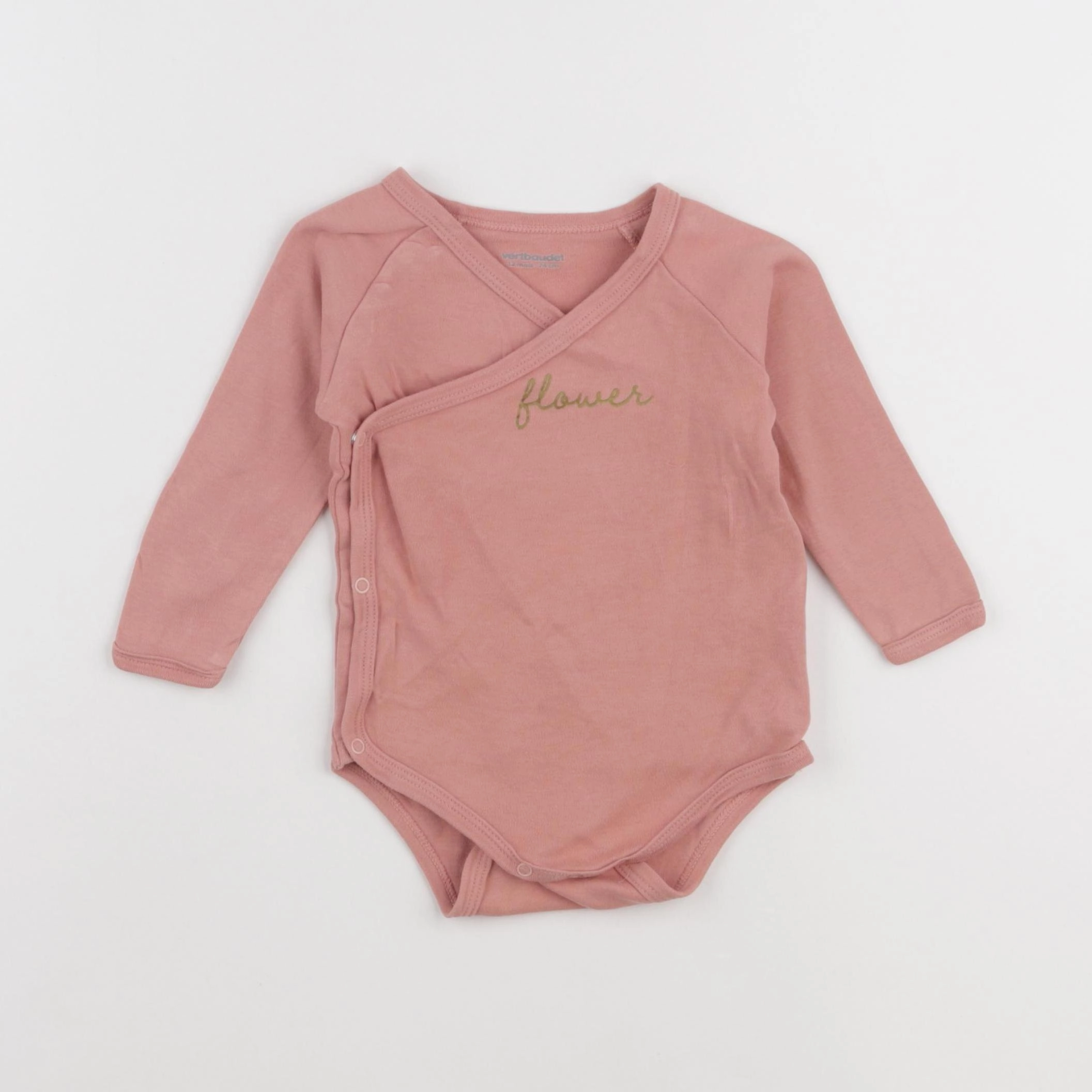 Vertbaudet - body rose - 12 mois