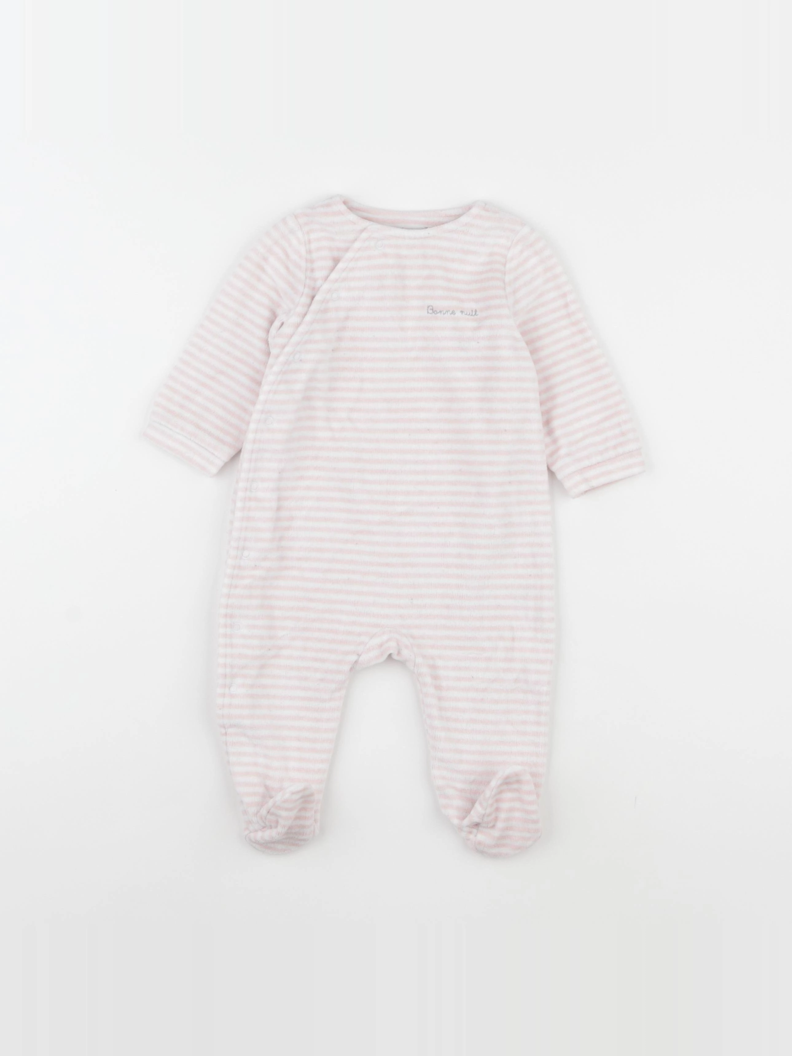 Cyrillus - pyjama velours rose - 6 mois