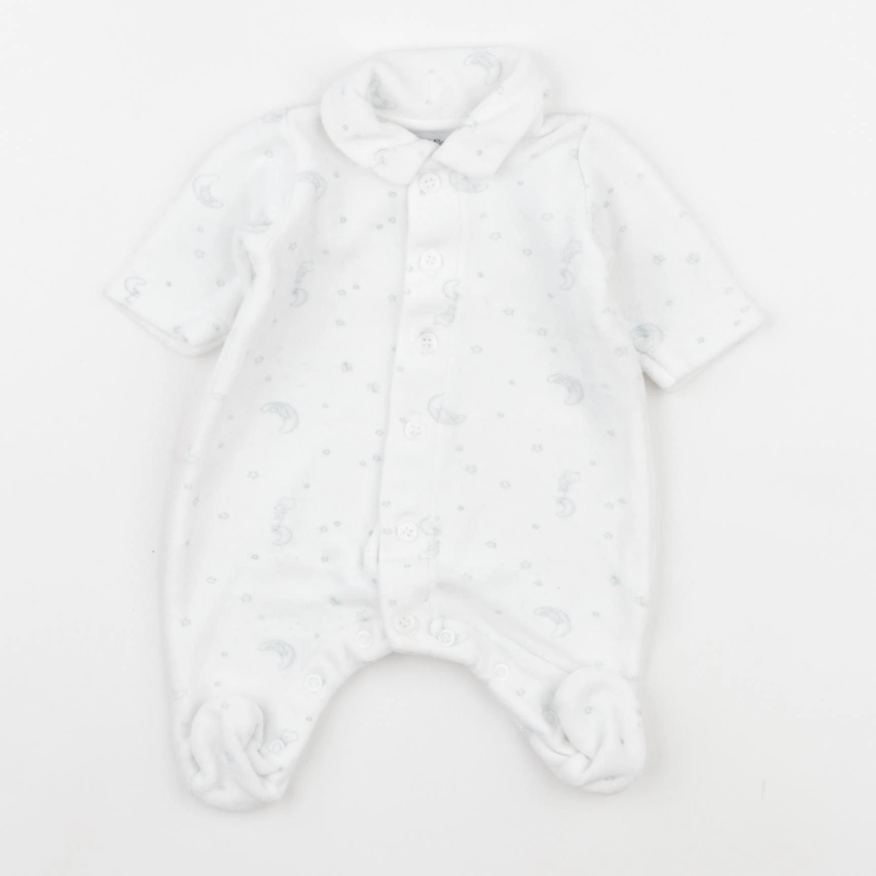 Petit Bateau - pyjama velours blanc - 0 mois