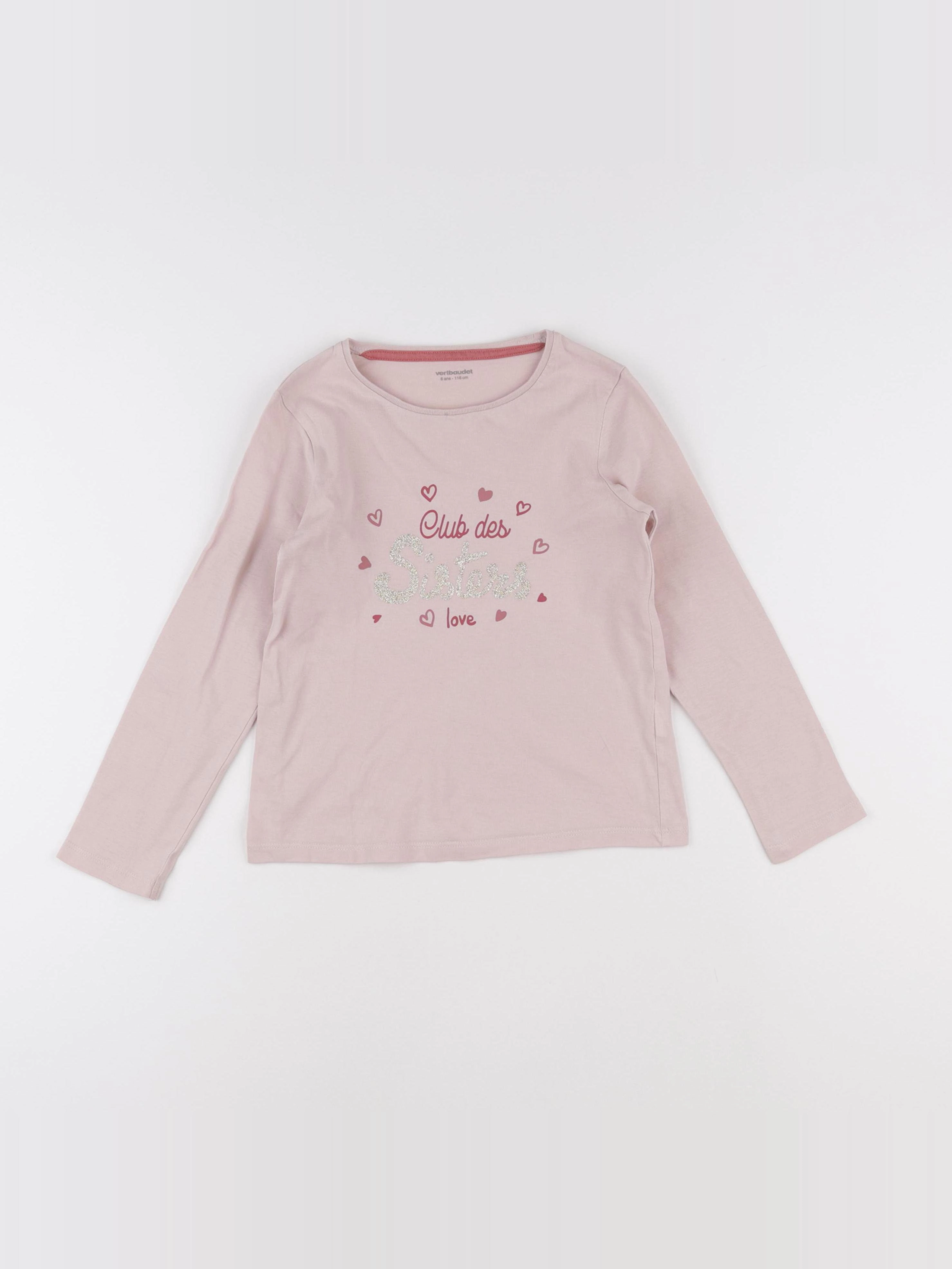 Vertbaudet - tee-shirt rose - 6 ans