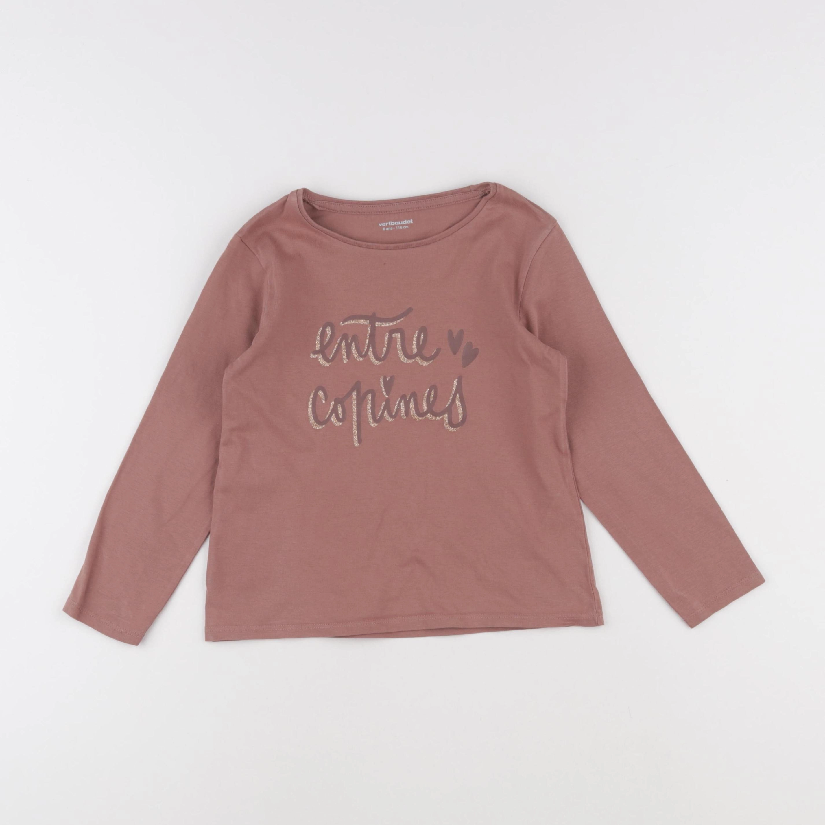Vertbaudet - tee-shirt rose - 6 ans