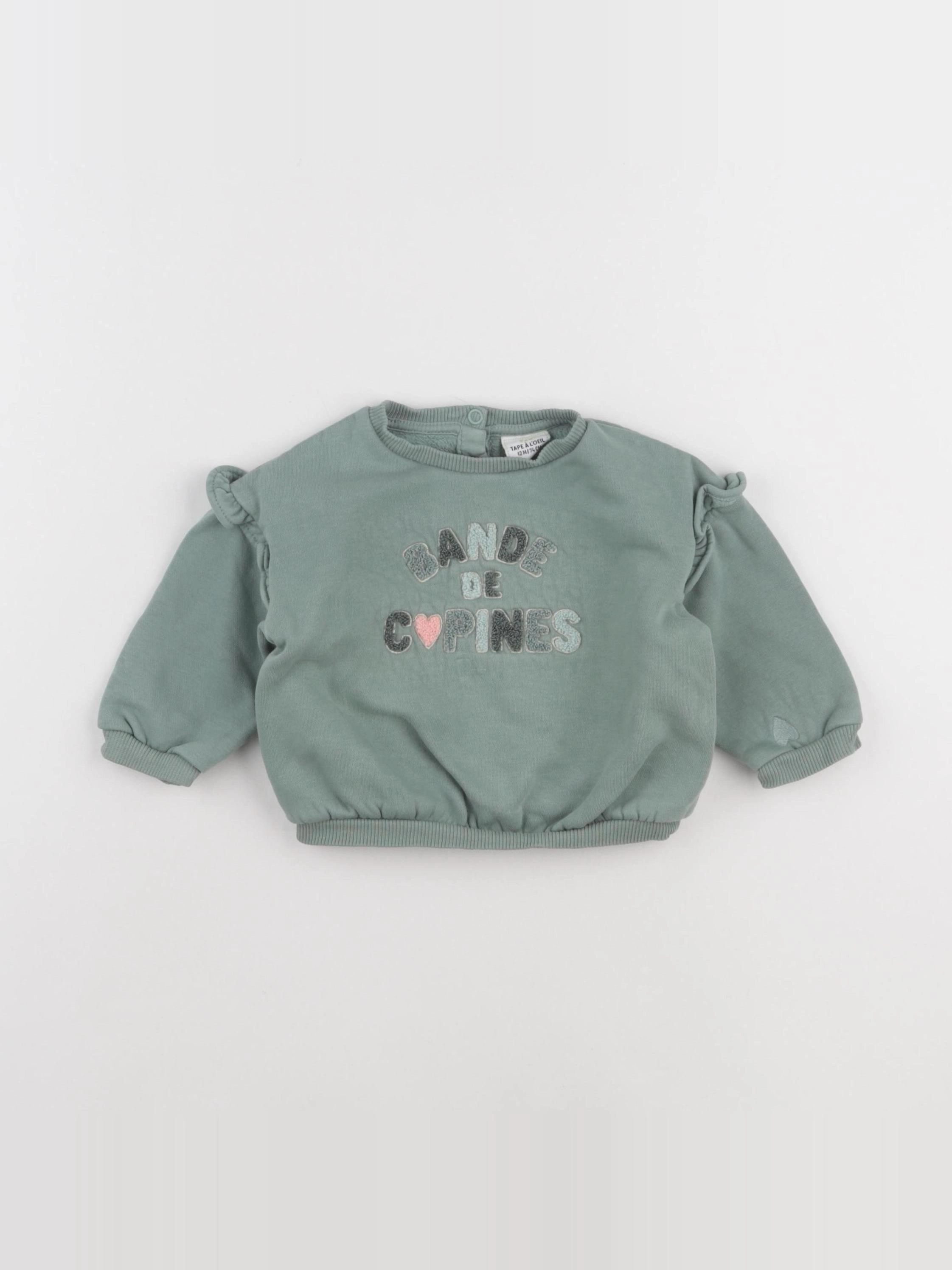 Tape à l'oeil - sweat vert - 12 mois