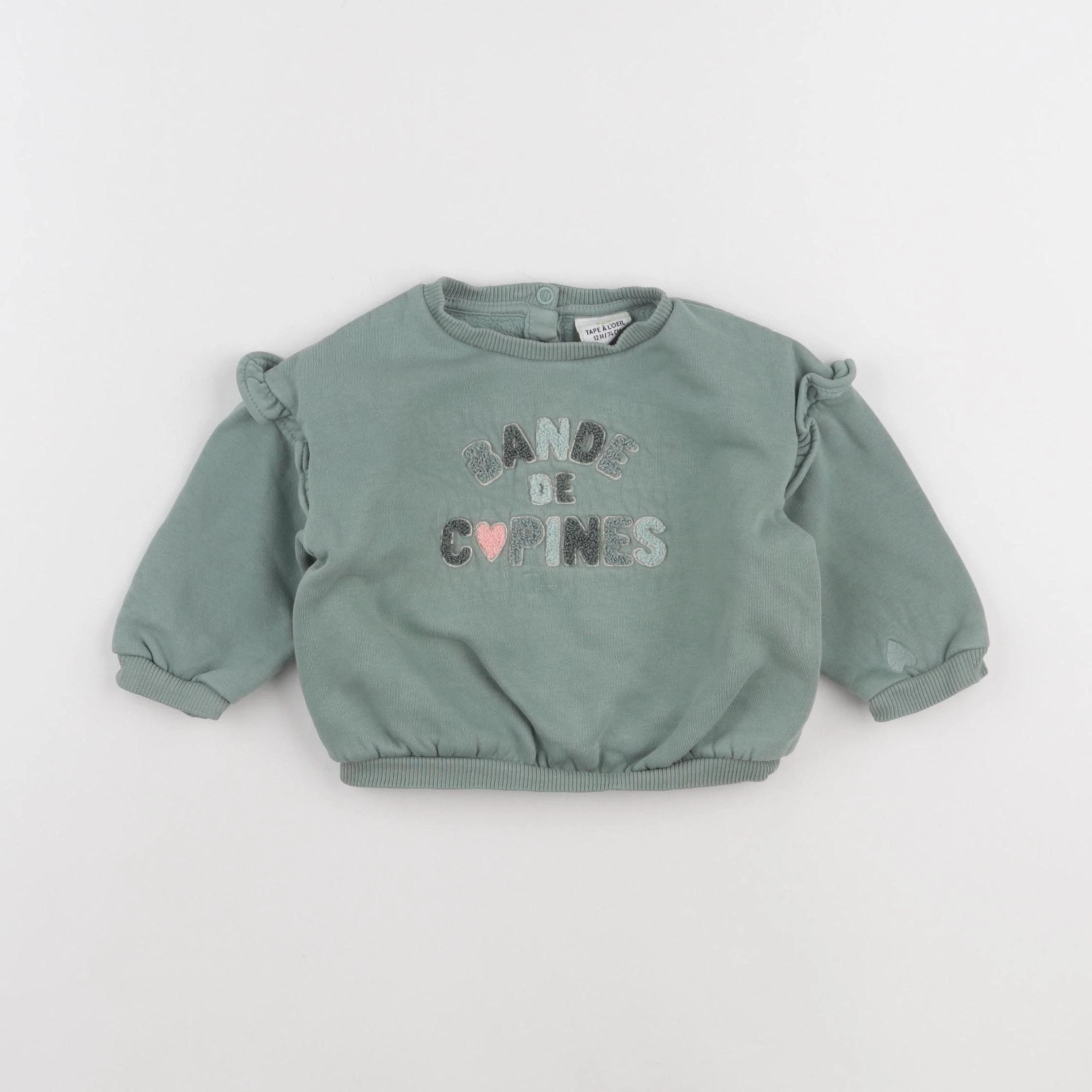 Tape à l'oeil - sweat vert - 12 mois