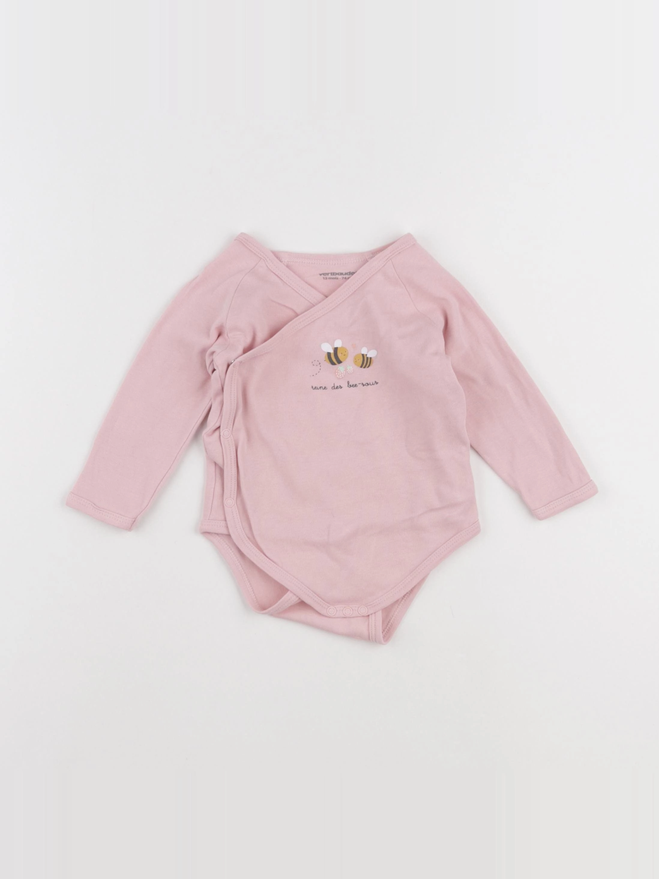 Vertbaudet - body rose - 12 mois