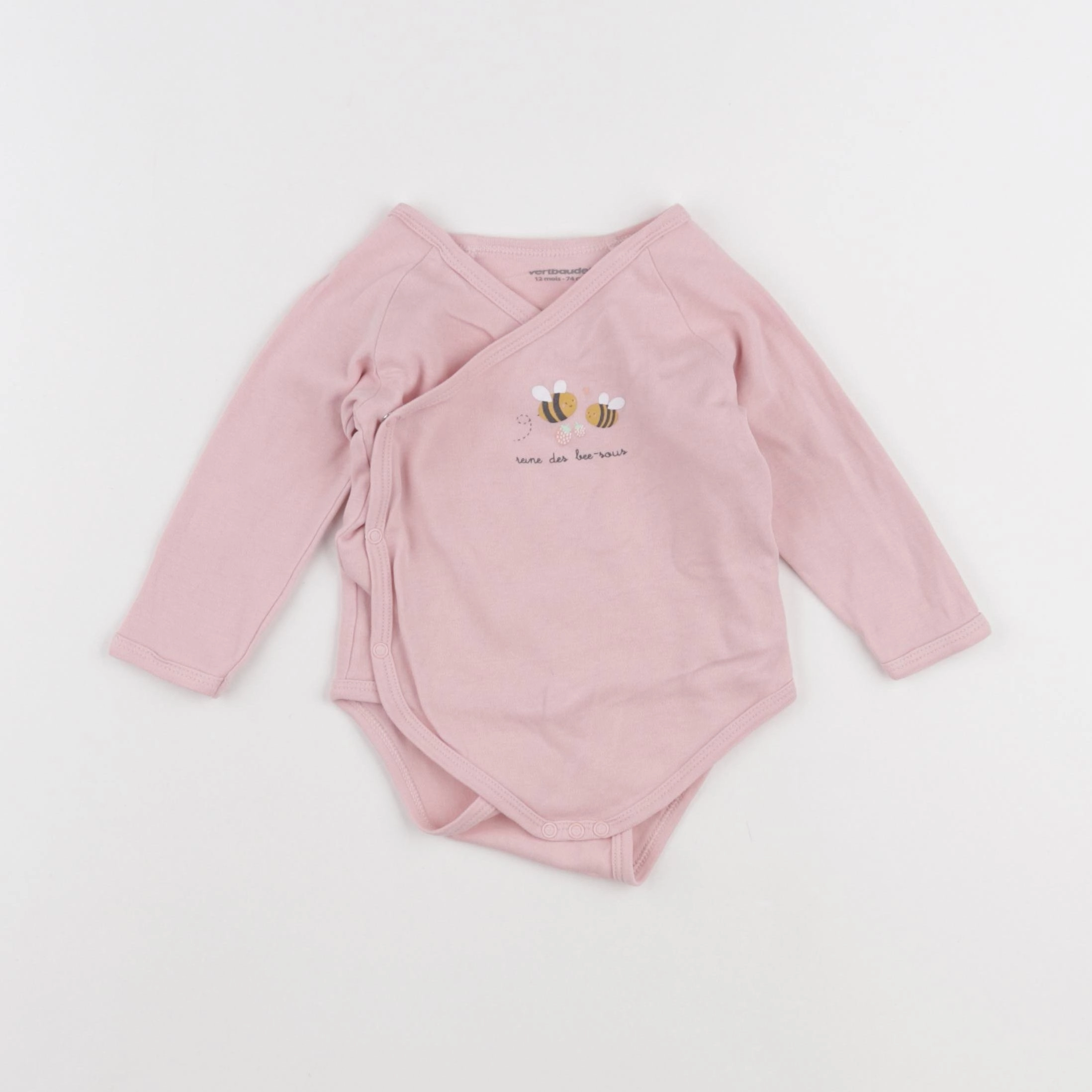 Vertbaudet - body rose - 12 mois