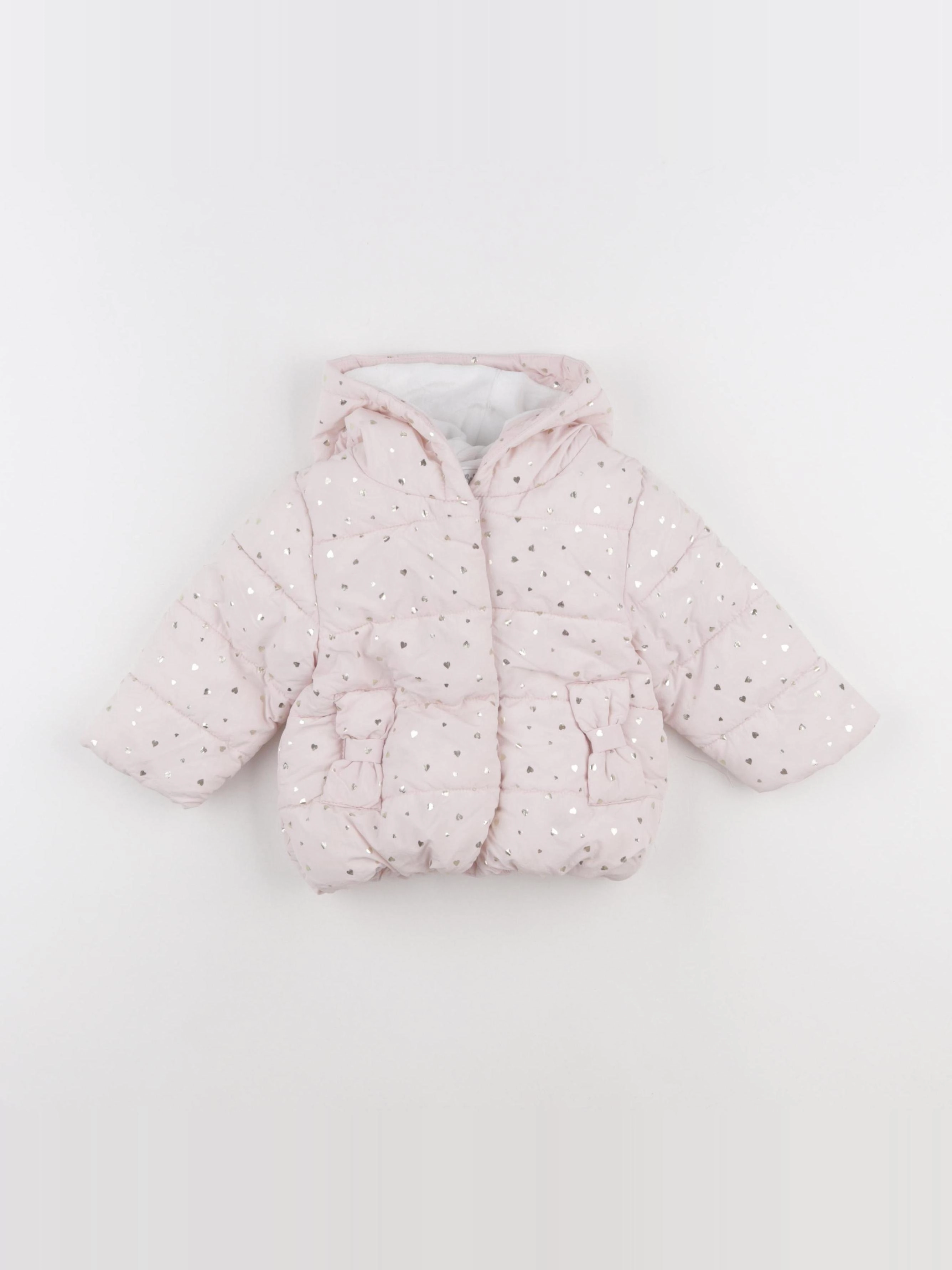 Vertbaudet - doudoune rose, or - 9 mois