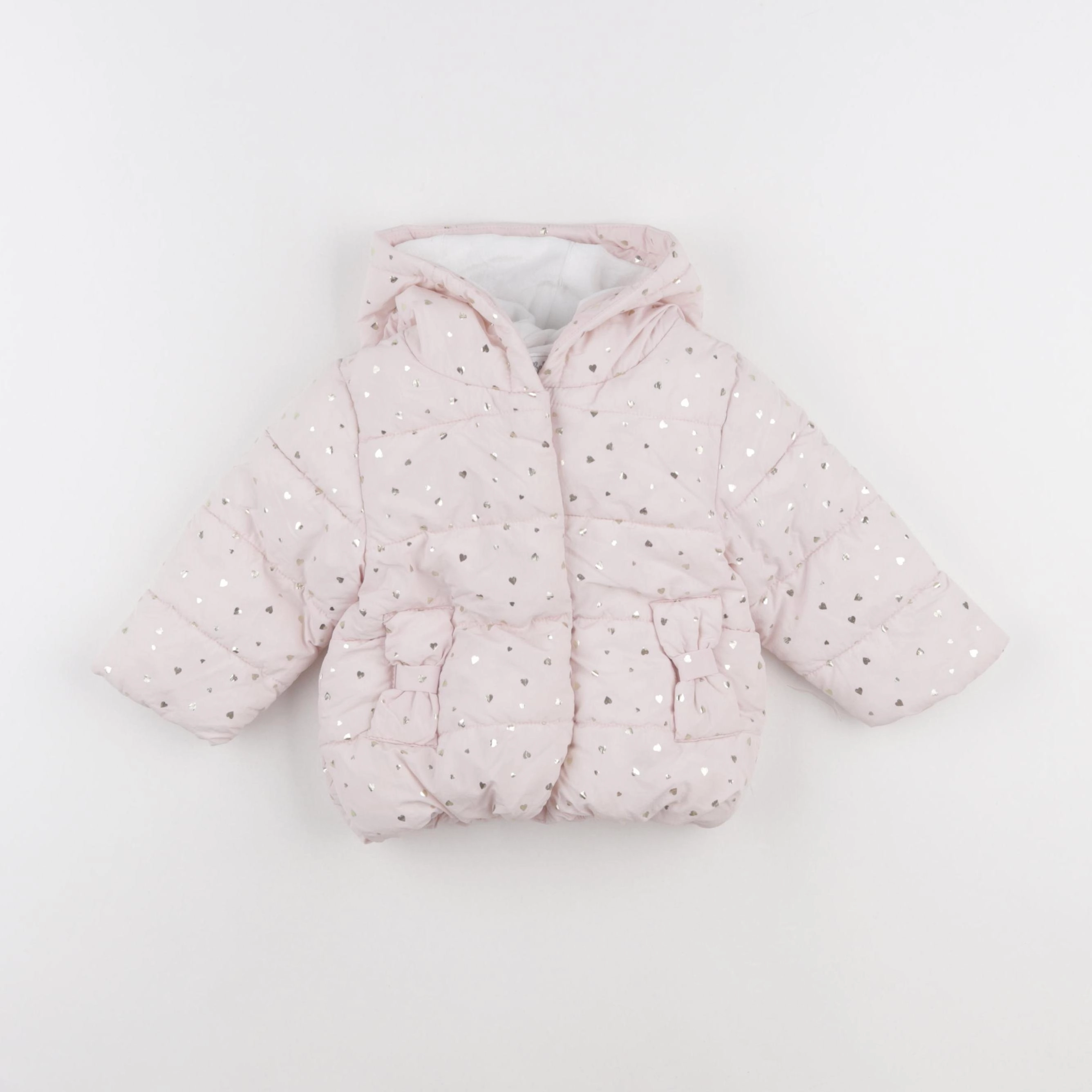 Vertbaudet - doudoune rose, or - 9 mois