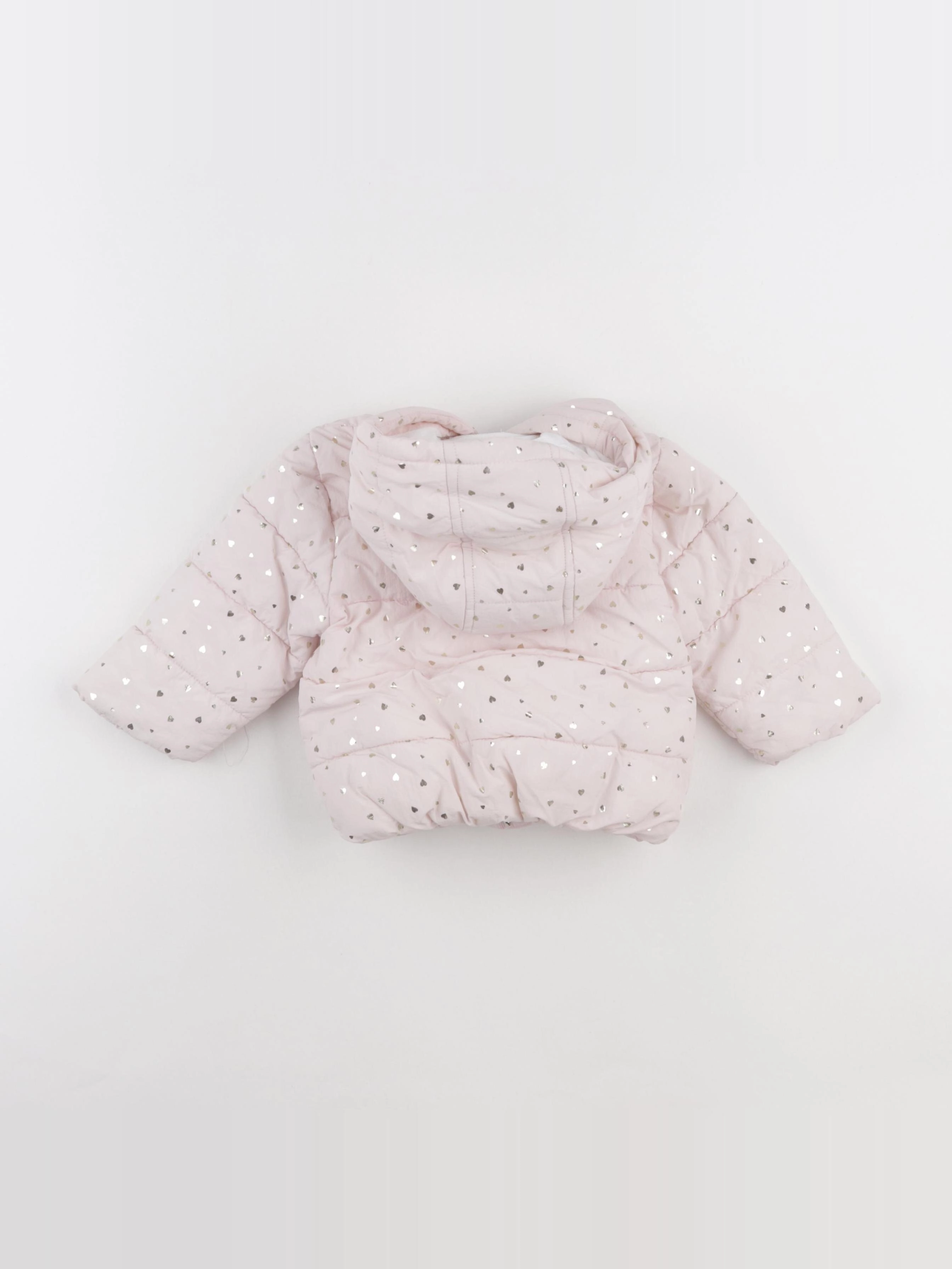 Vertbaudet - doudoune rose, or - 9 mois
