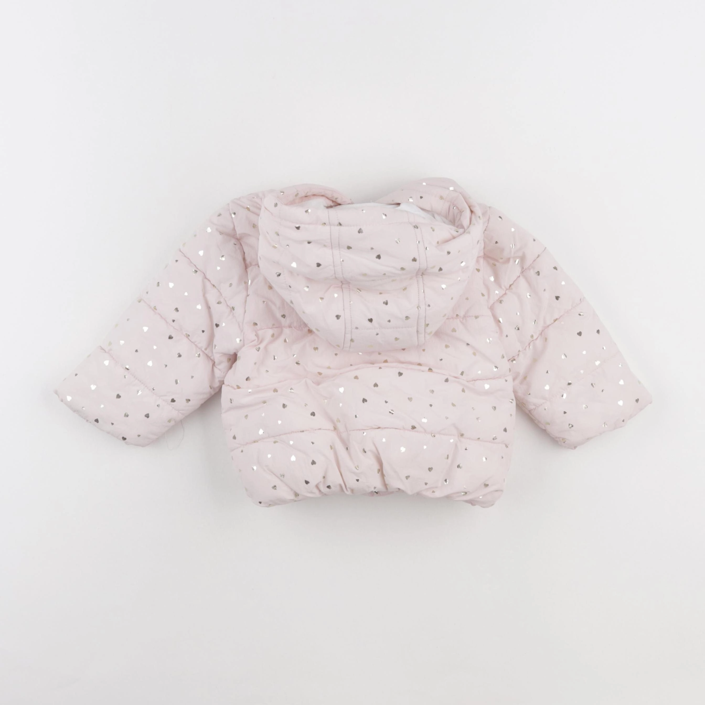 Vertbaudet - doudoune rose, or - 9 mois
