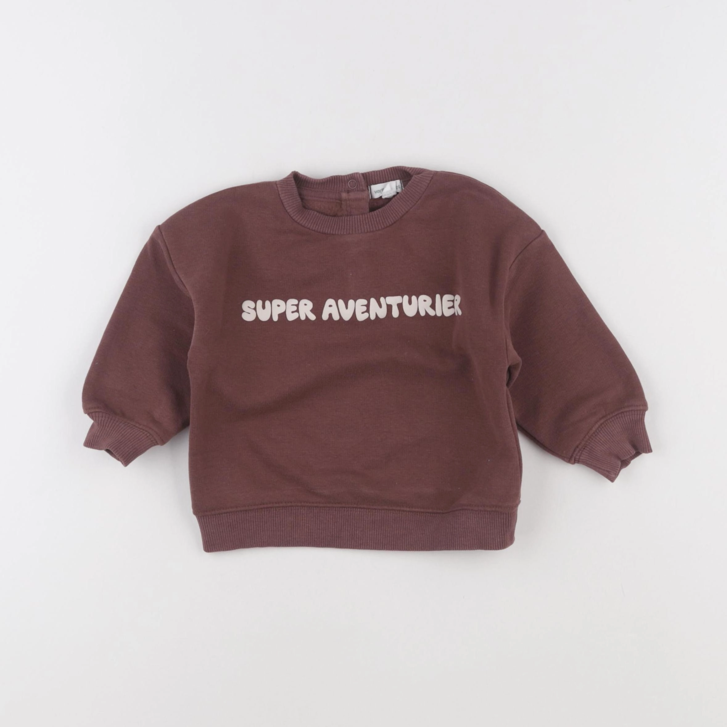 Vertbaudet - sweat rouge, violet - 12 mois