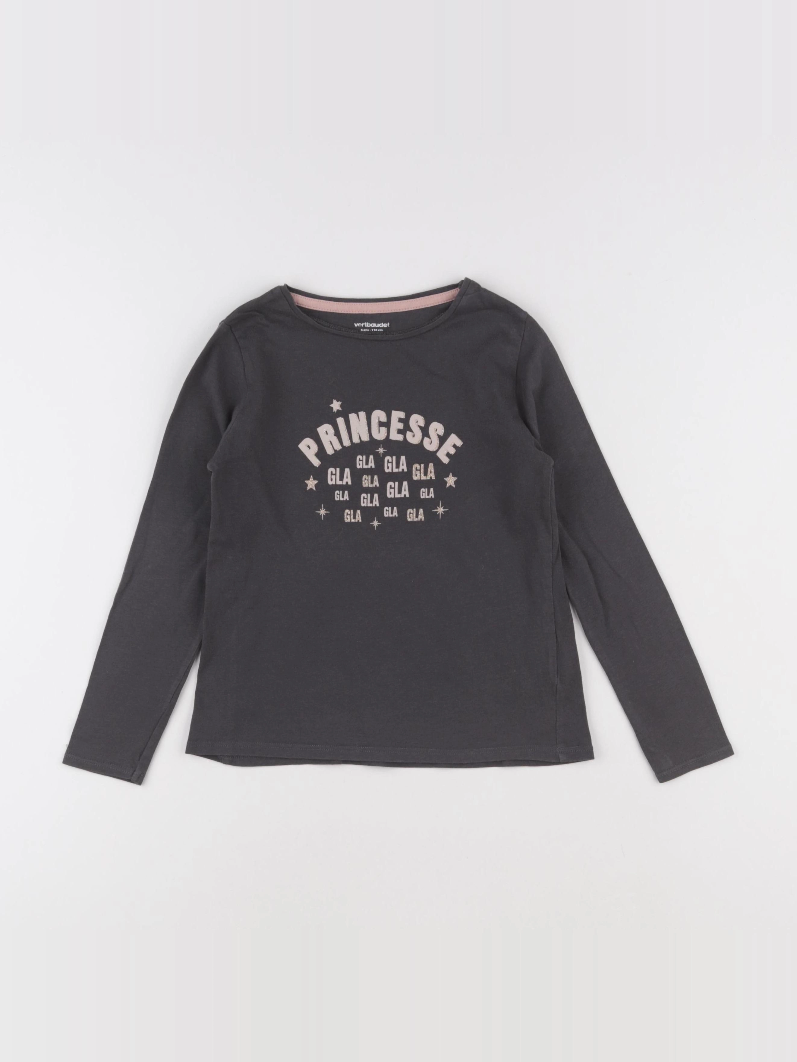 Vertbaudet - tee-shirt gris - 6 ans