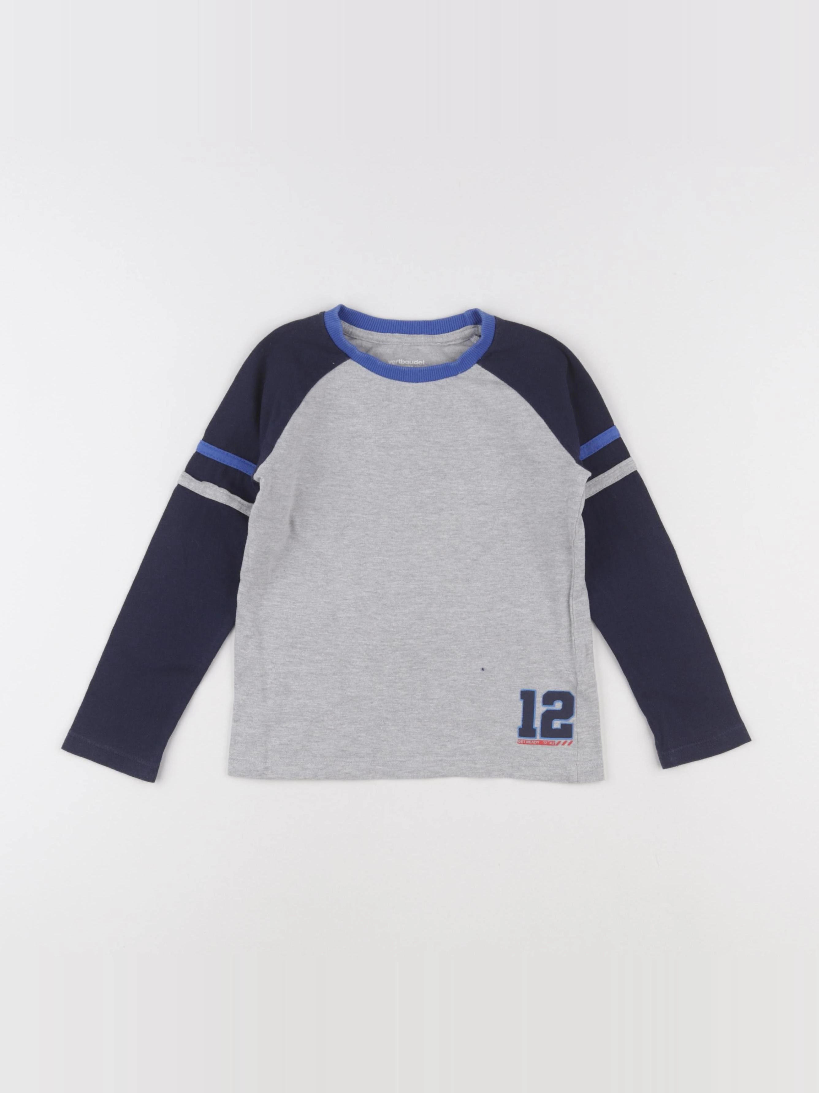 Vertbaudet - tee-shirt imprimé au dos gris, bleu - 4 ans