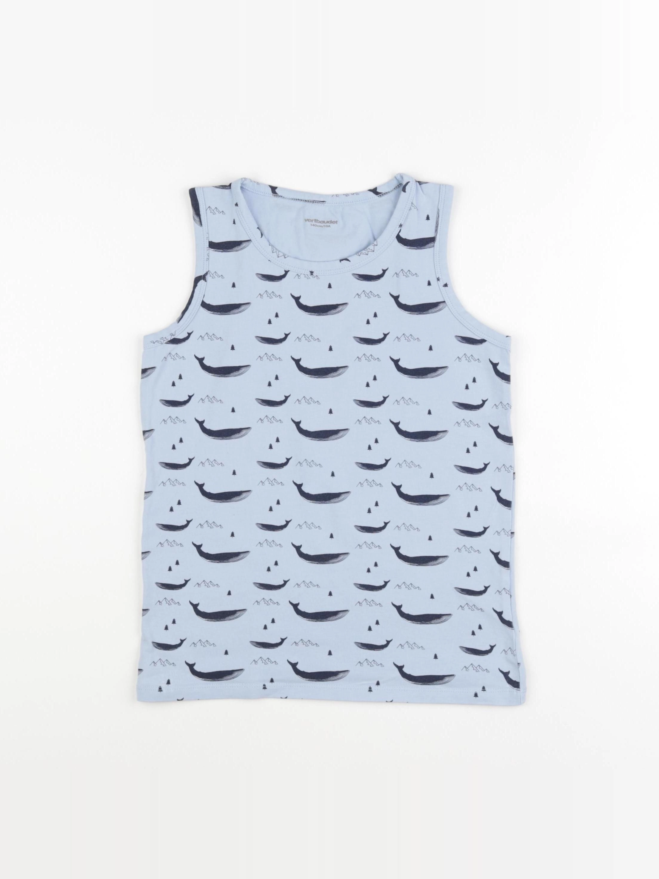 Vertbaudet - maillot de corps gris, bleu - 10 ans