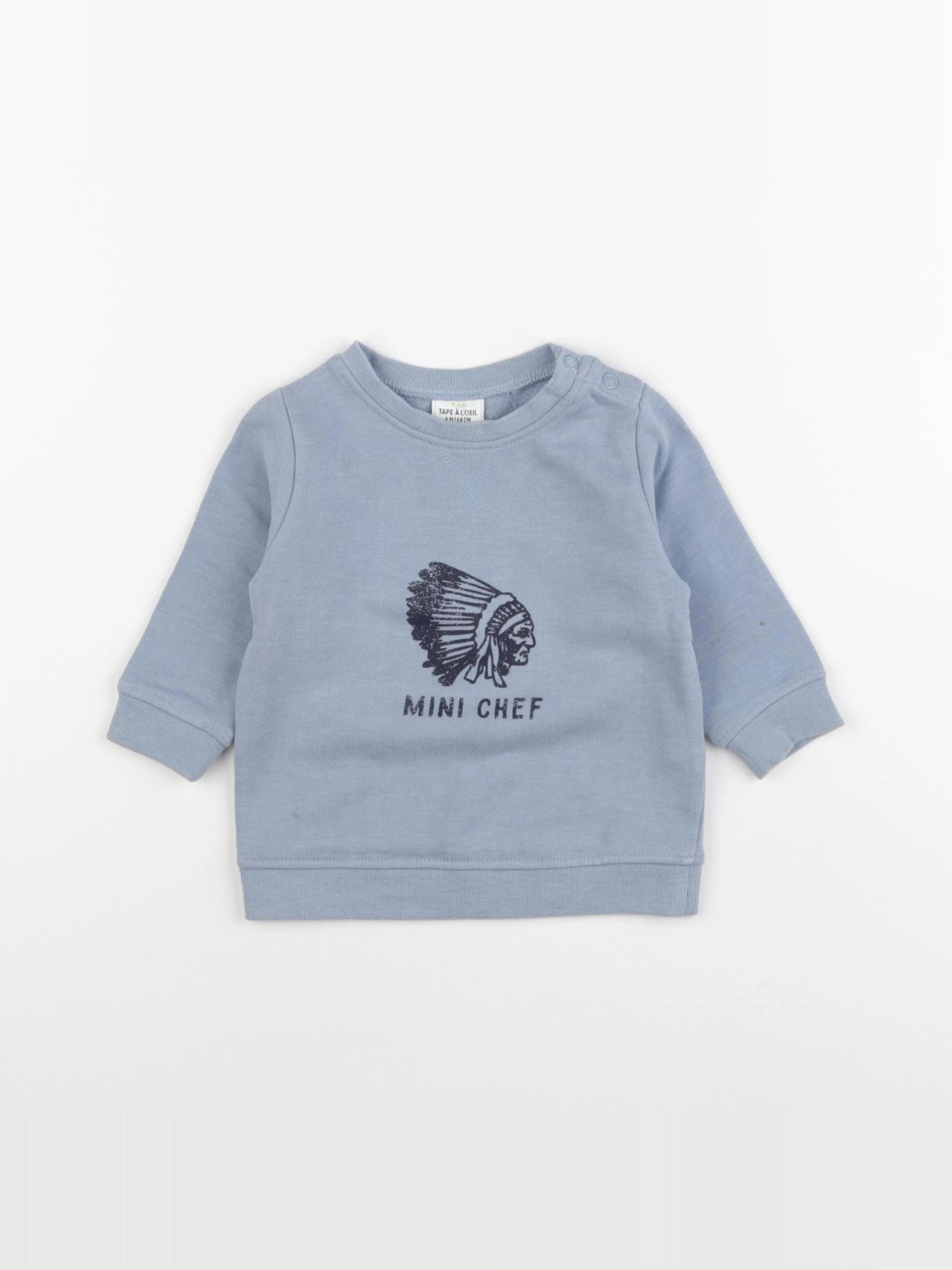 Tape à l'oeil - sweat bleu - 6 mois