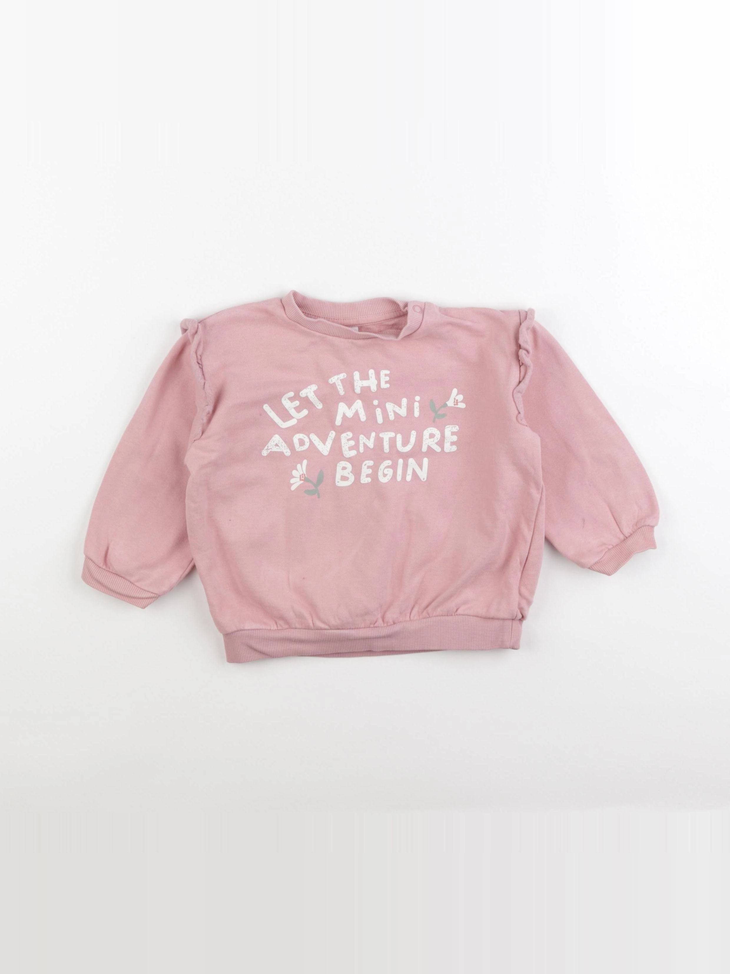 H&M - sweat rose - 18/24 mois