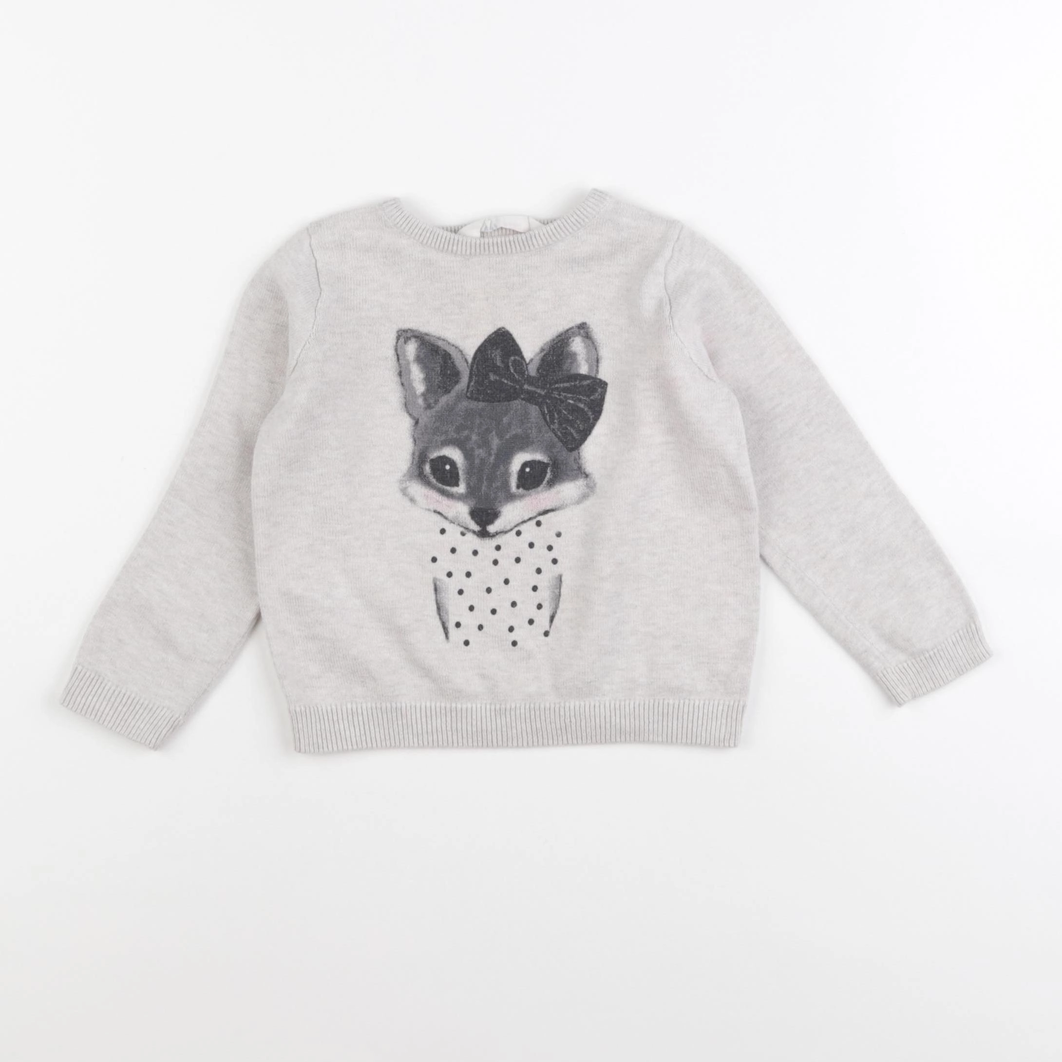 H&M - pull gris - 18/24 mois