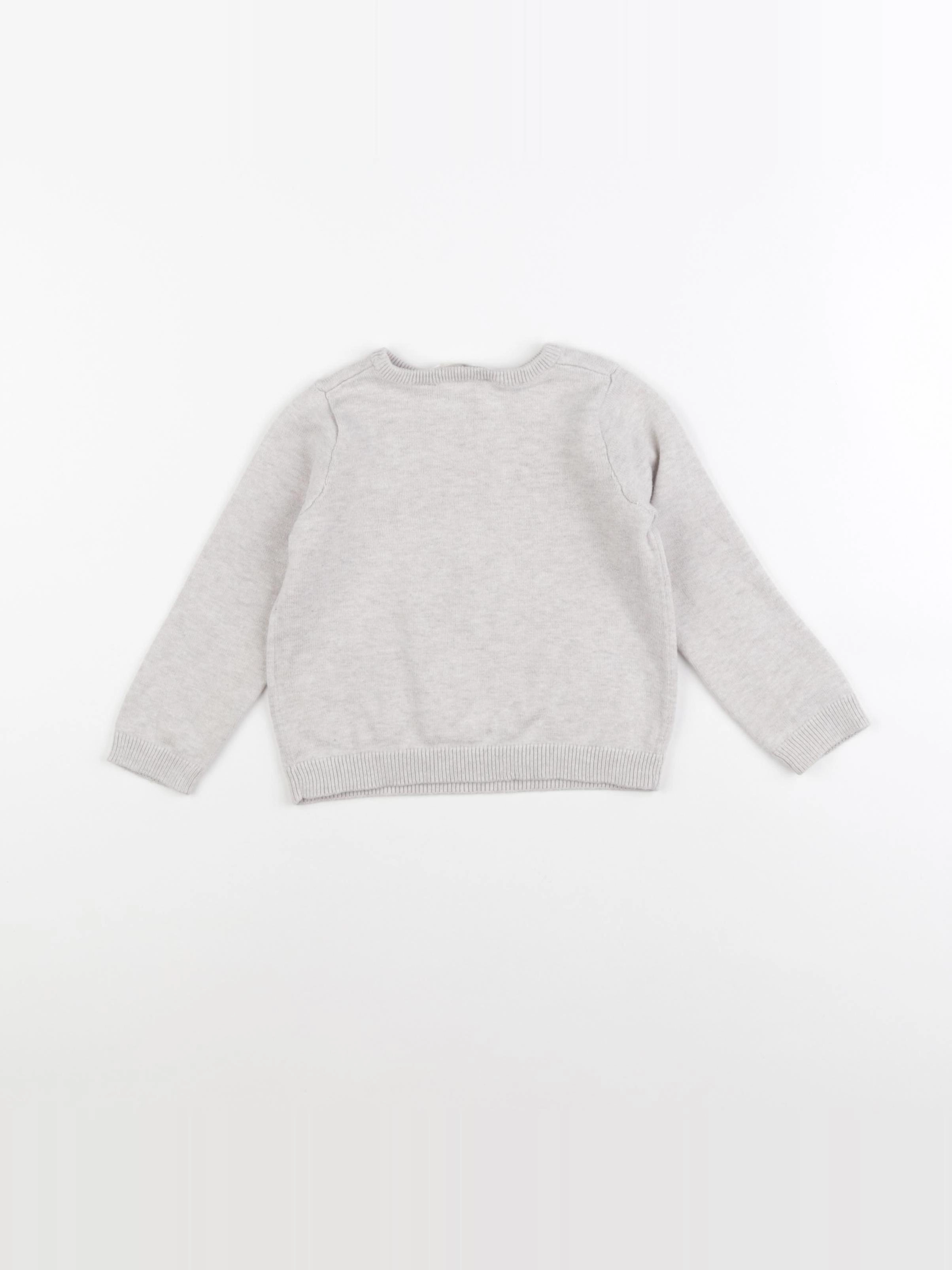 H&M - pull gris - 18/24 mois